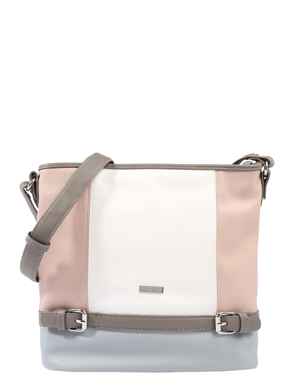 Axelremsväska 'Juna' grå / taupe / rosa