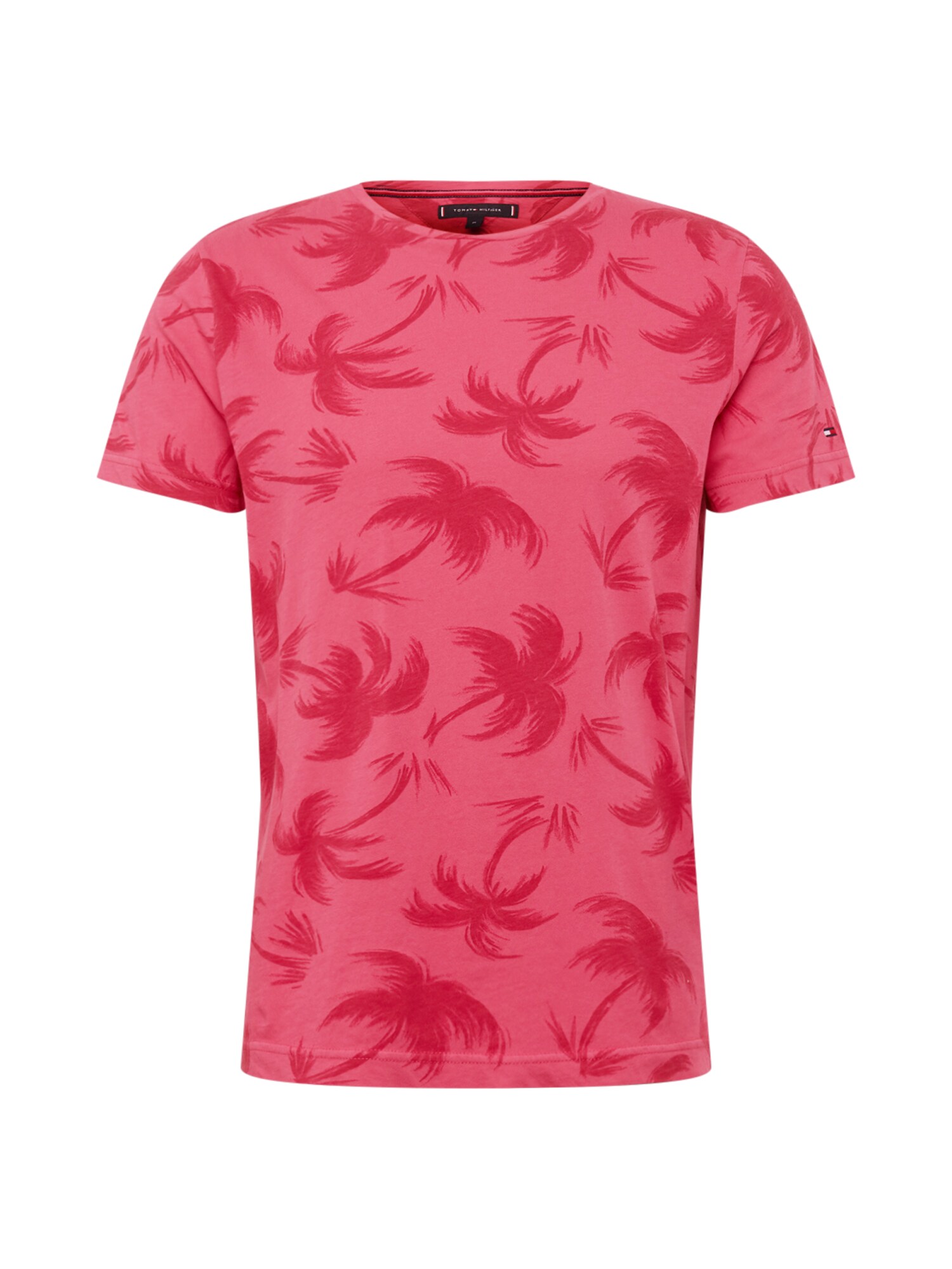 Tommy Hilfiger Heren Shirt Tonal Palm Pink Lichtroze tommy hilfiger kopen in de aanbieding