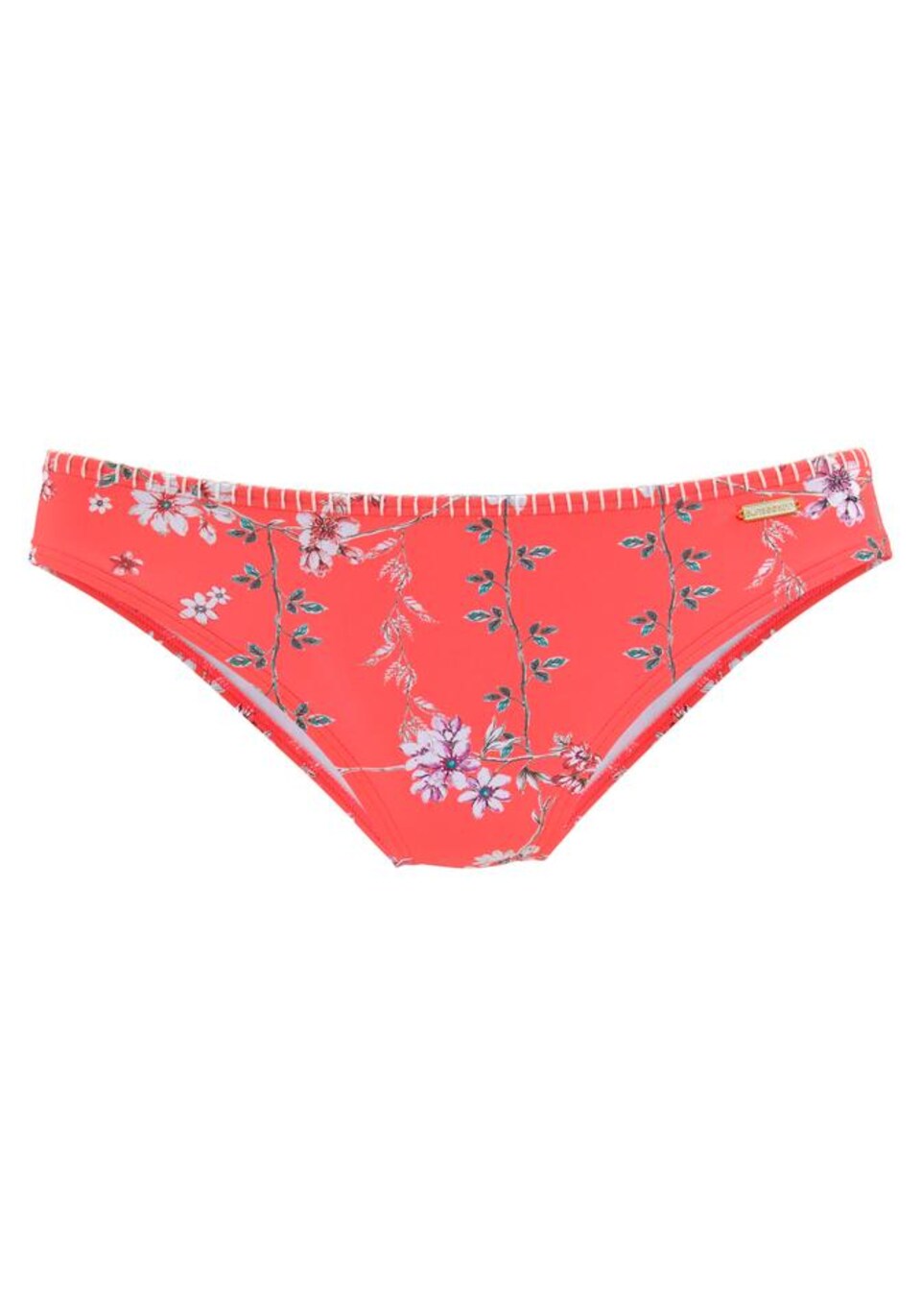Bikiniunderdel 'Ditsy' ljusbrun / gran / lila / orangeröd