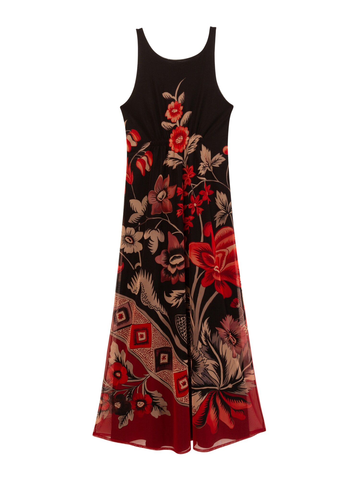 Desigual Suknelė  juoda / raudona / smėlio