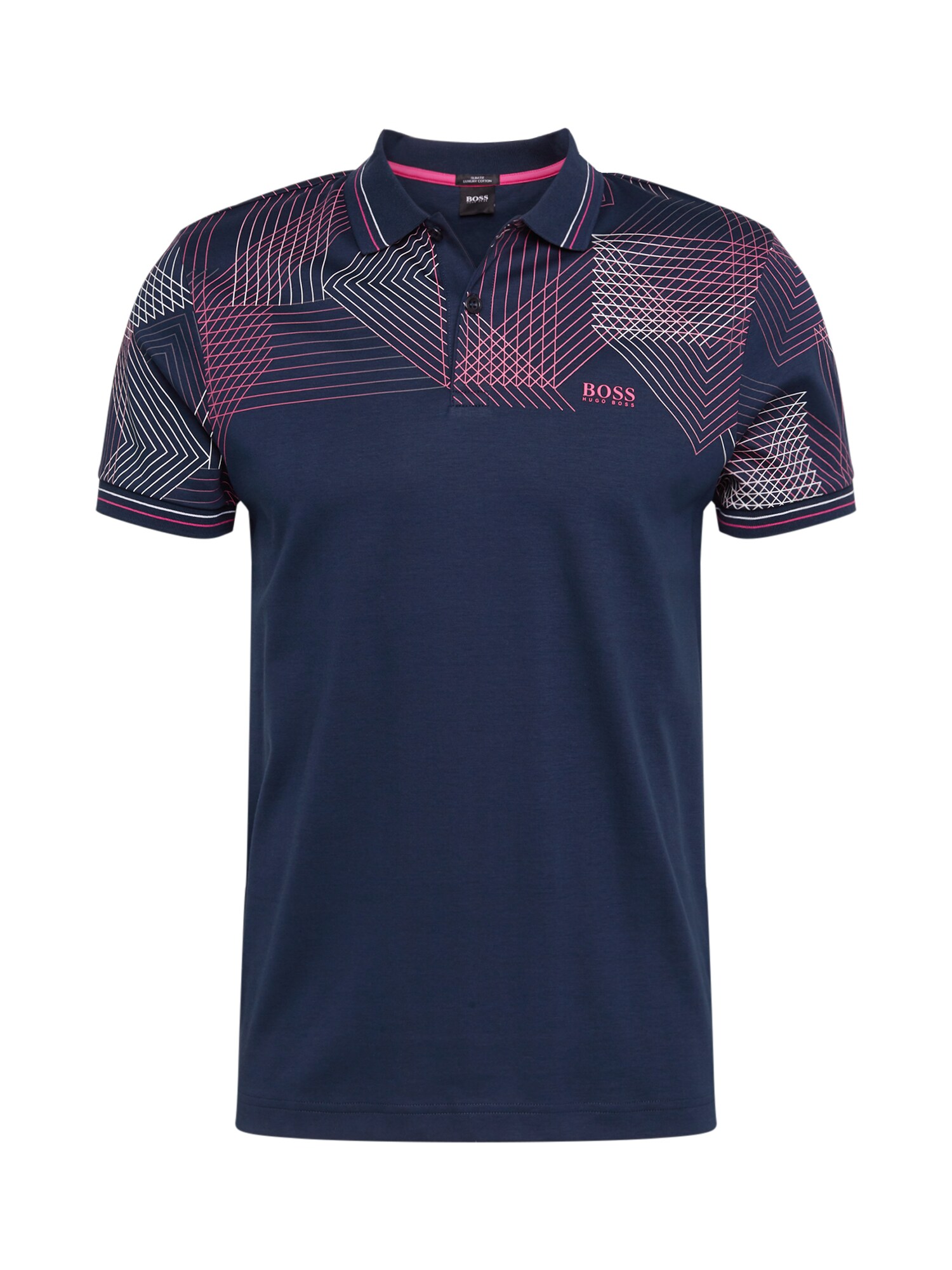 BOSS ATHLEISURE Marškinėliai 'Paule 5'  tamsiai mėlyna / rožinė / vilnos balta