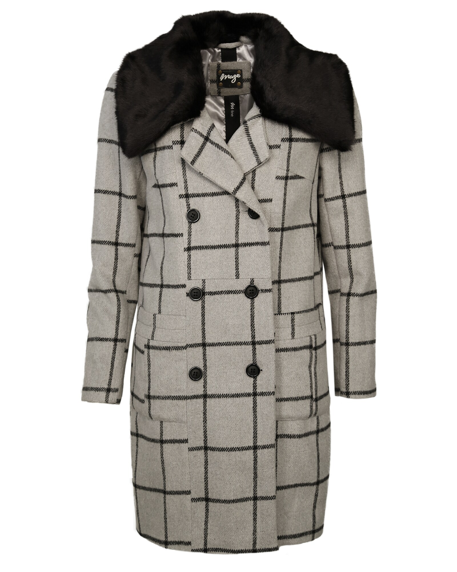 Maze Dames Tussenmantel Puente Grijs Zwart maze kopen in de aanbieding