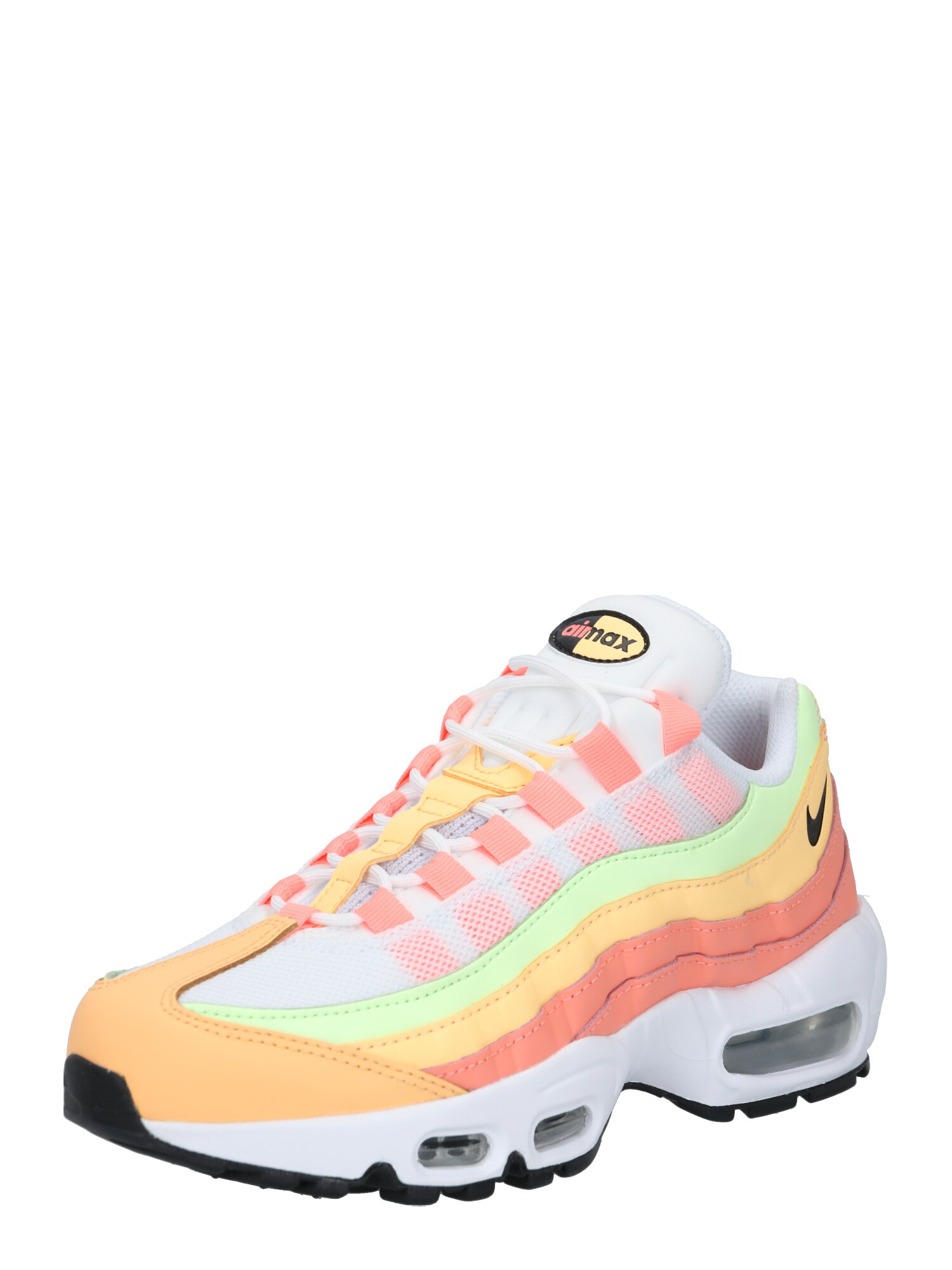 Nike Sportswear Sportbačiai be auliuko 'Air Max 95'  balta / juoda / pitajų spalva / pastelinė žalia / abrikosų spalva
