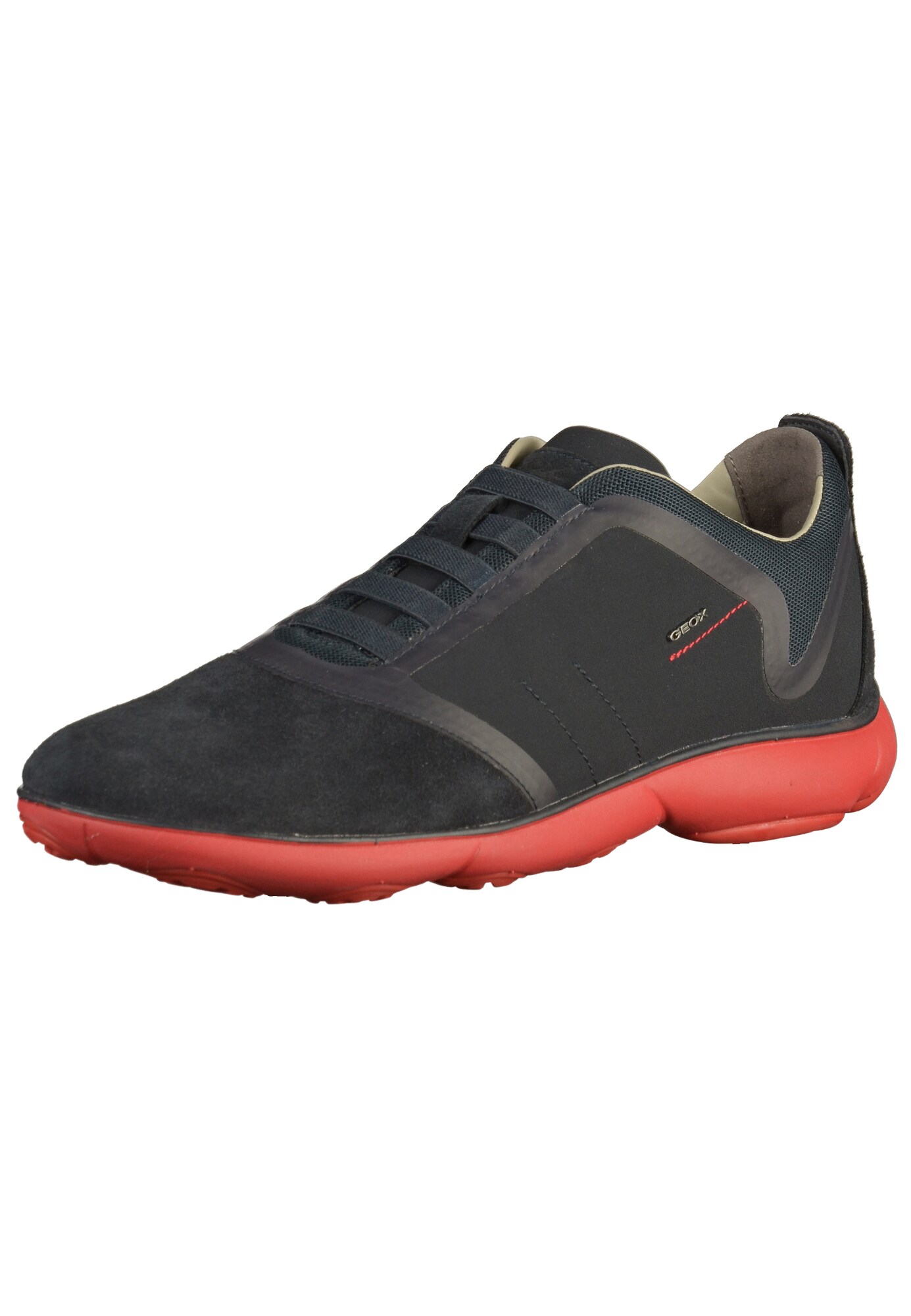 Geox Heren Sneakers Laag Nachtblauw Rood geox kopen in de aanbieding