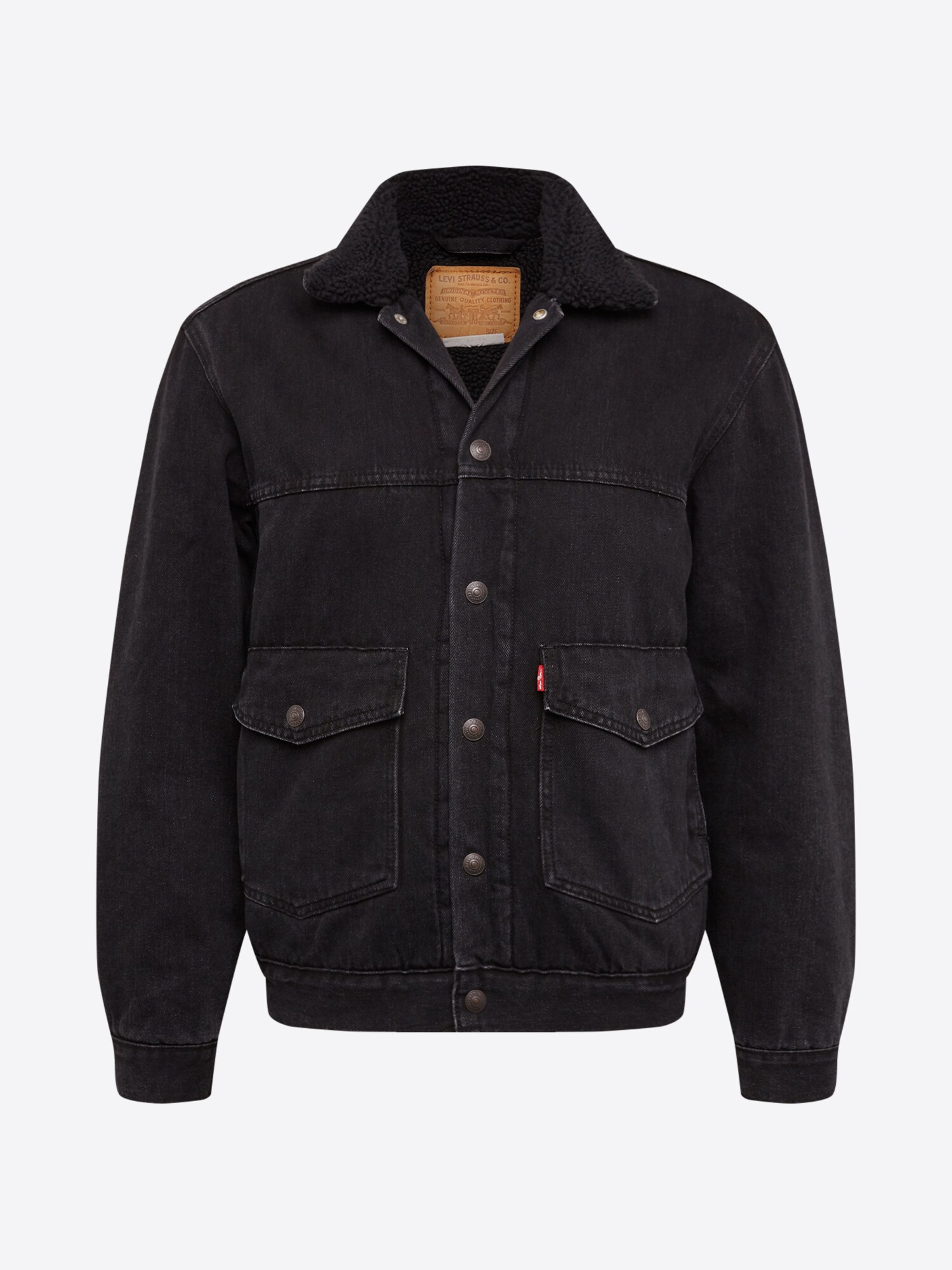 LEVI''''S Jacke ''''PATCHPKTSHERPATRUCK ER'''' black denim / schwarz