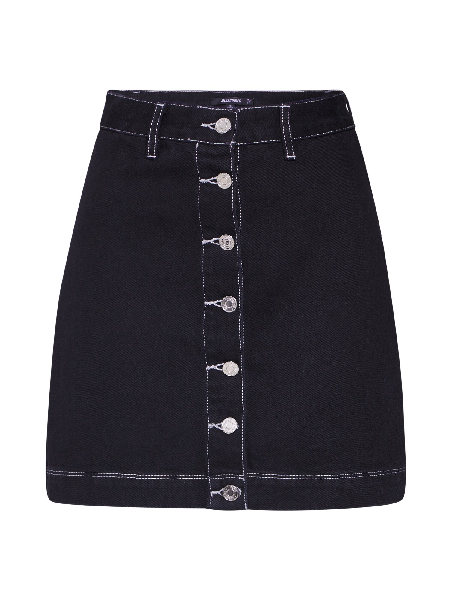 Missguided Sijonas 'CONTRAST STITCH'  juoda