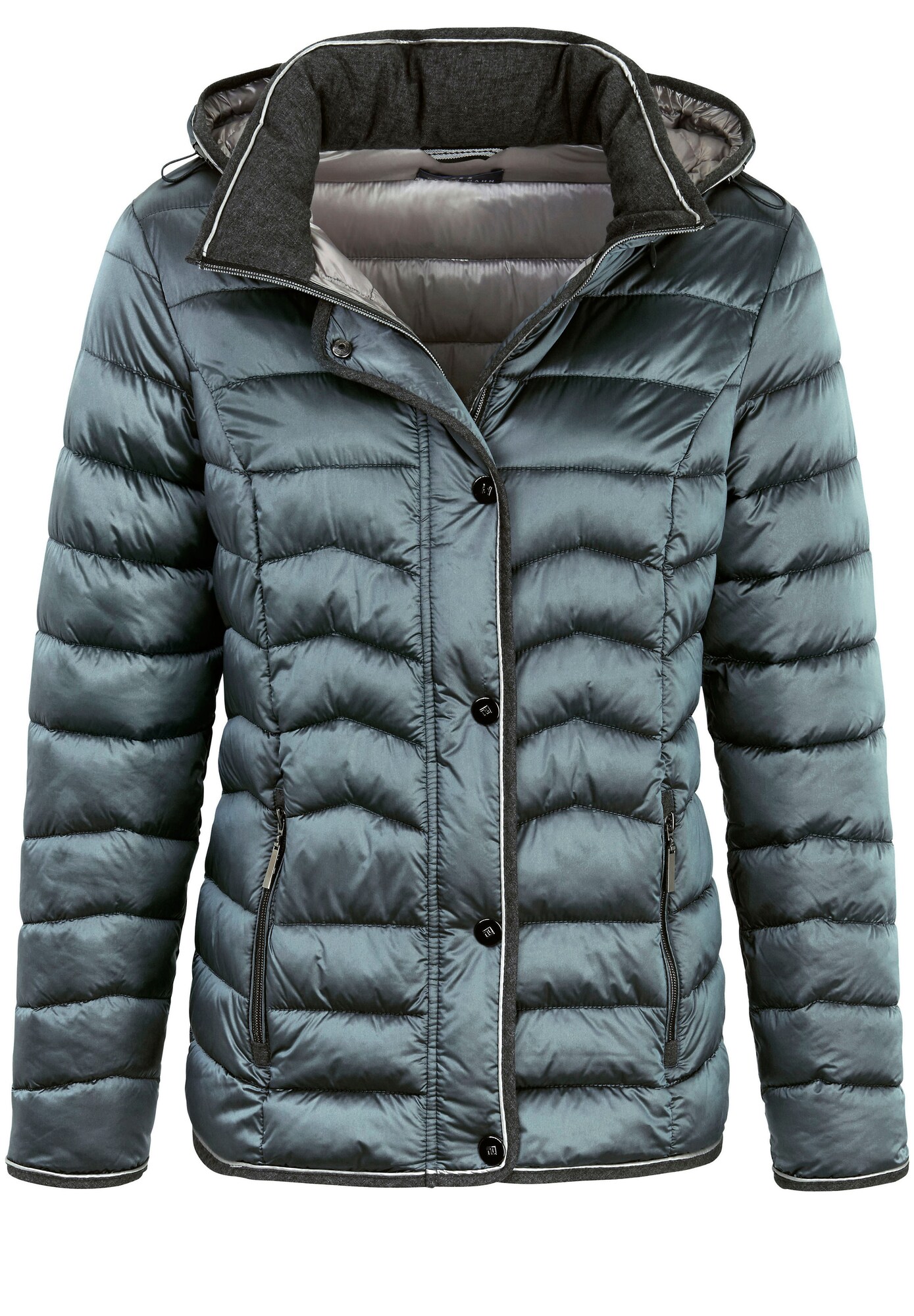 Peter Hahn Dames Tussenjas Grijs Petrol Wit peter hahn kopen in de aanbieding