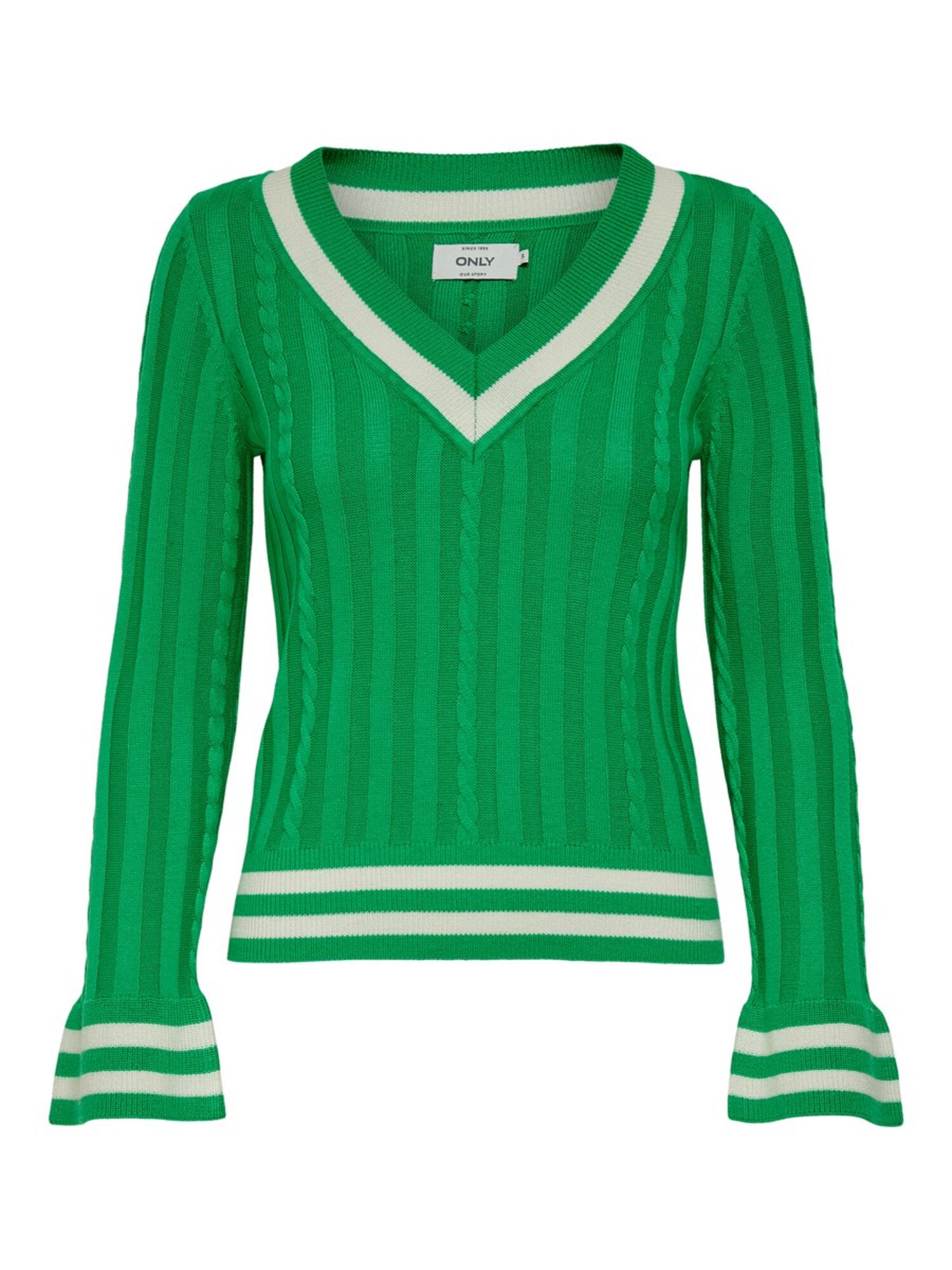 Only Dames Trui Groen Natuurwit only kopen in de aanbieding