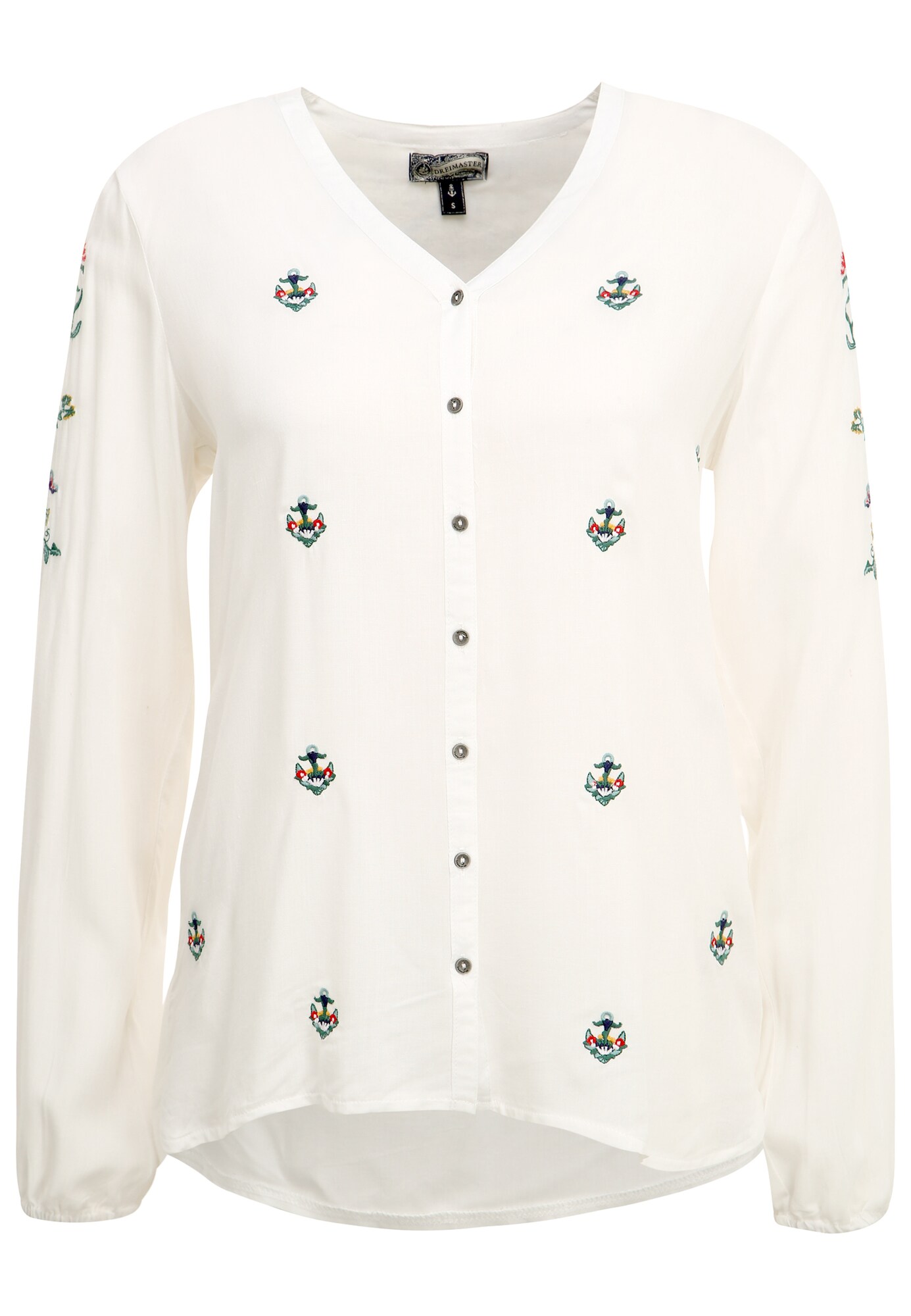 Dreimaster Dames Blouse Wit dreimaster kopen in de aanbieding