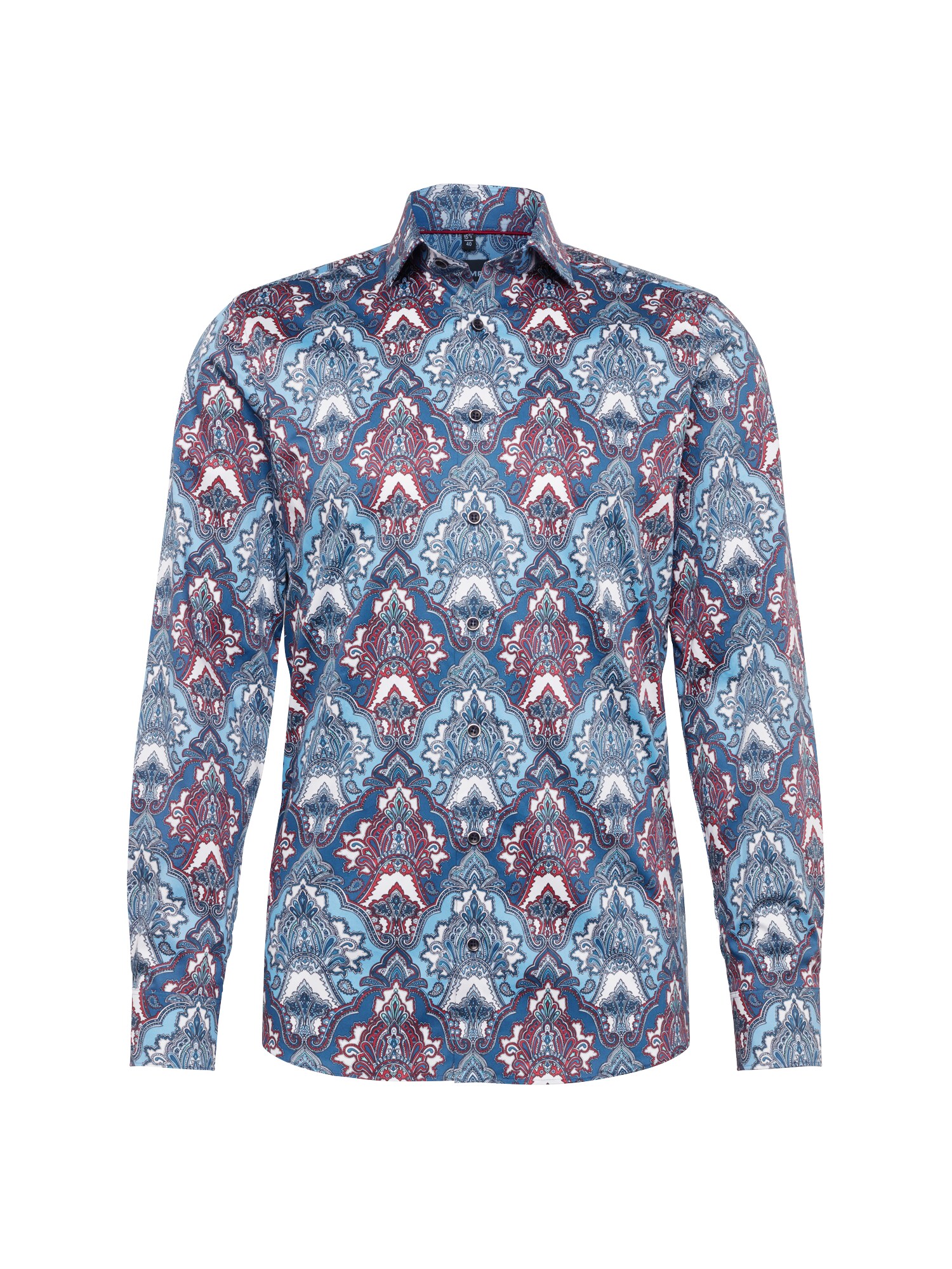 Olymp Heren Overhemd Level 5 City Print Floral Navy Rood olymp kopen in de aanbieding