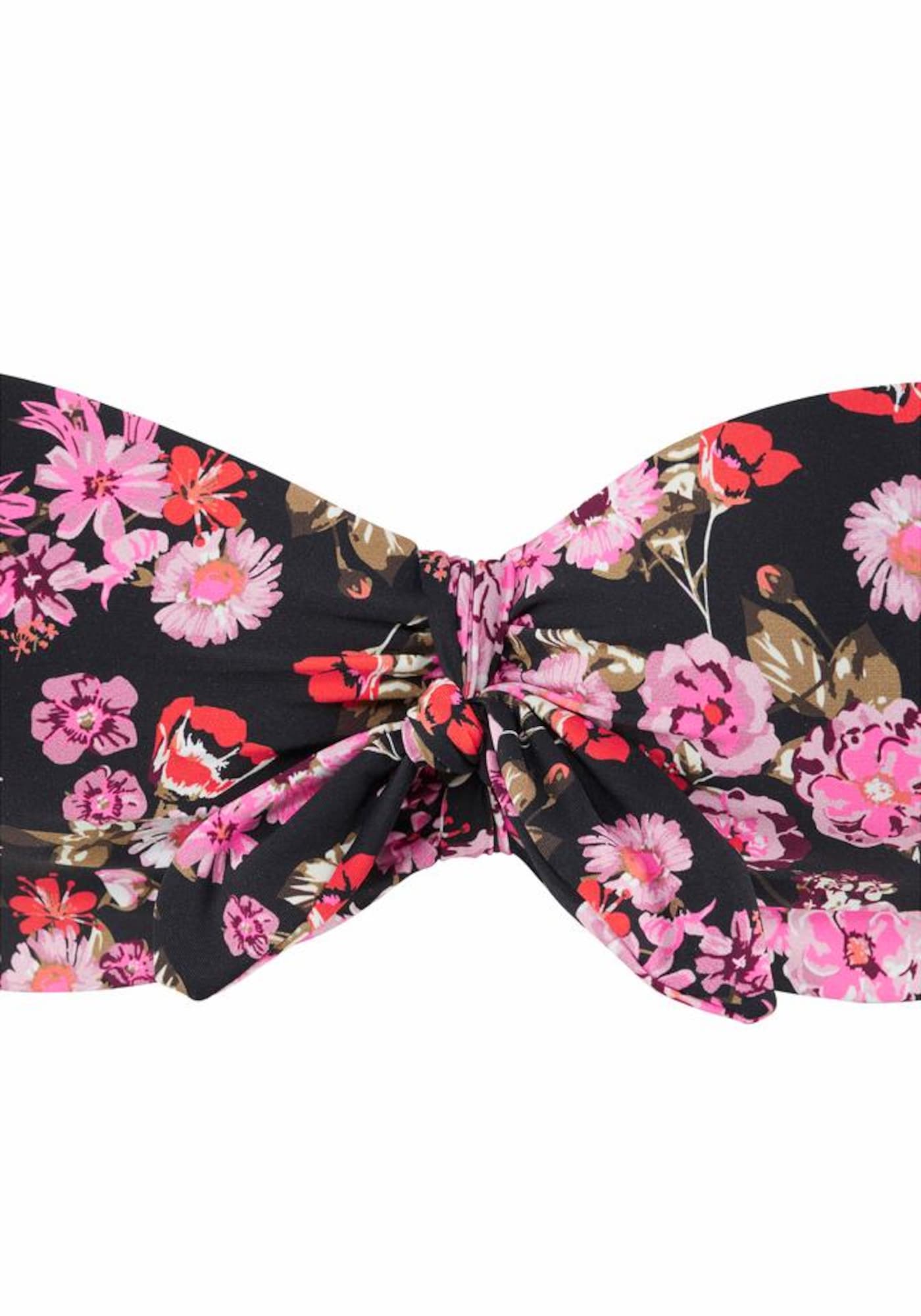 LASCANA Bikini felső 'Blümli'  rózsaszín / fekete termék 2. képe
