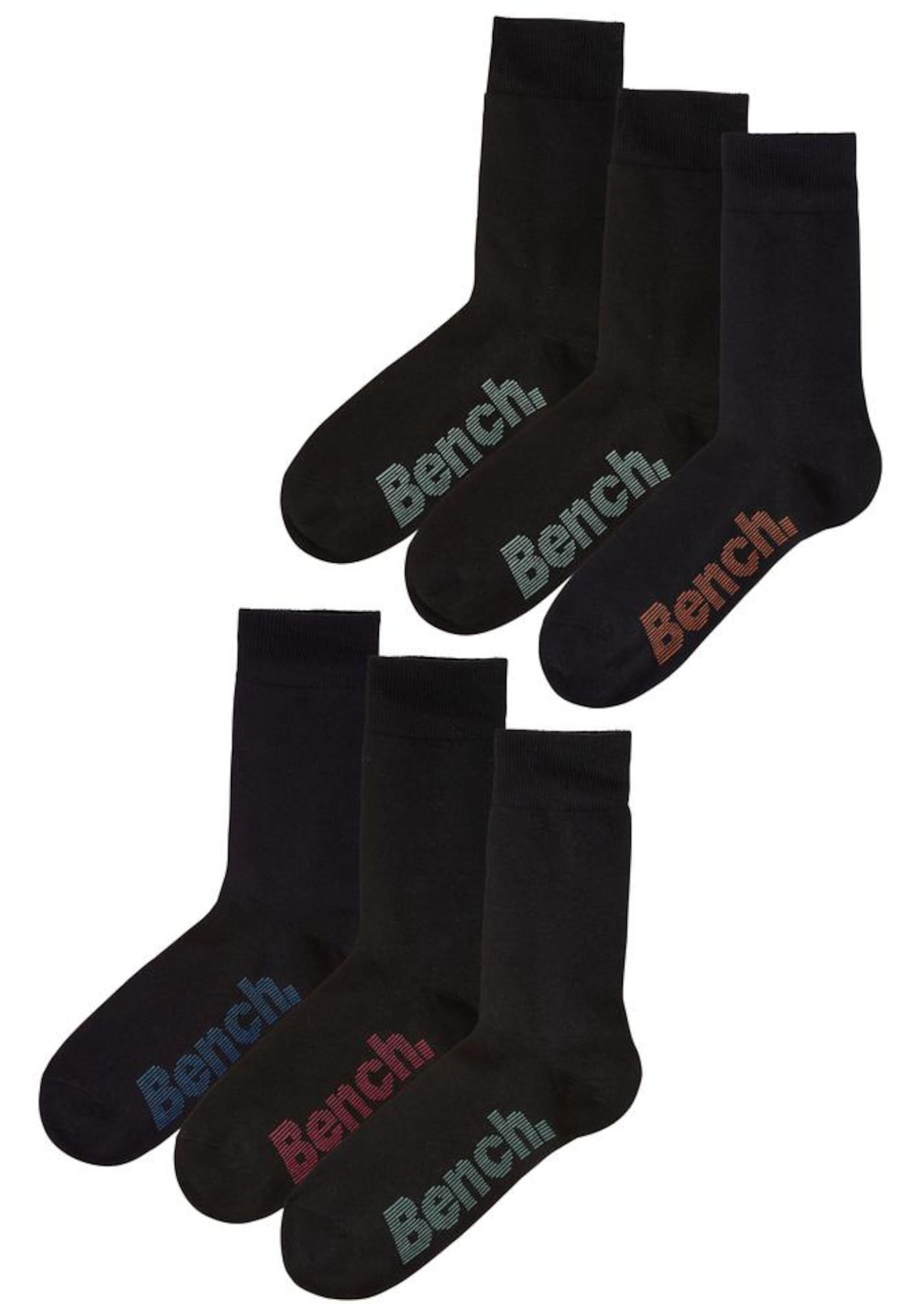 BENCH Къси чорапи  синьо / зелено / черно