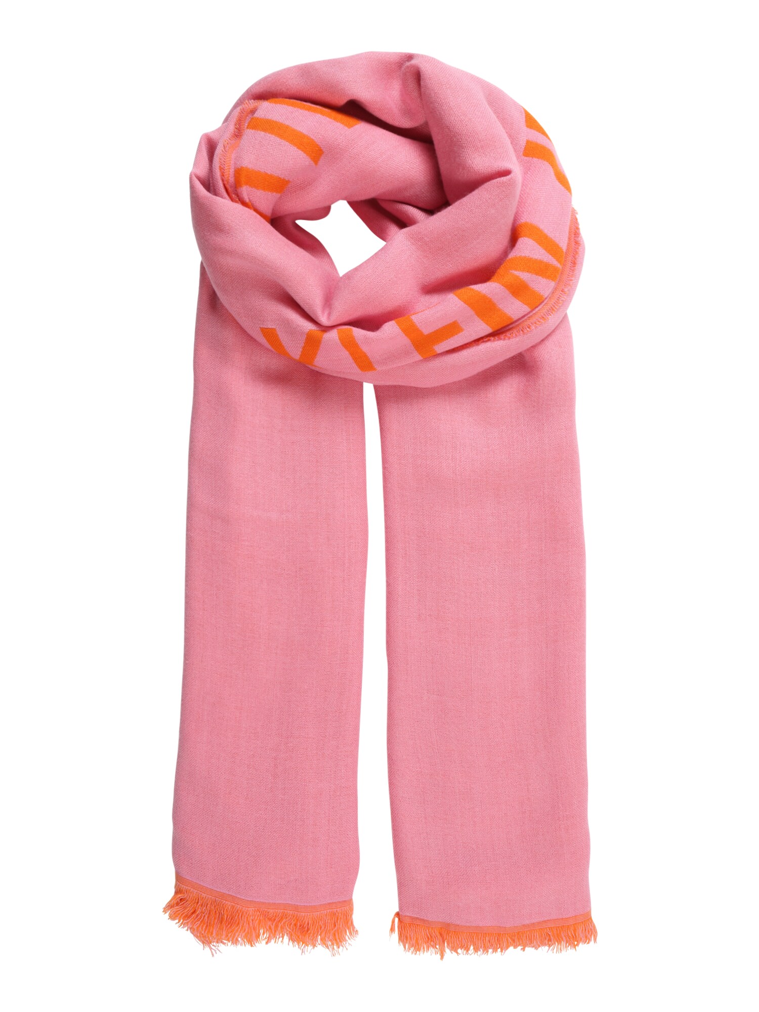 Calvin Klein Dames Sjaal J Jacquard Scarf Rosa Oranjerood calvin klein kopen in de aanbieding
