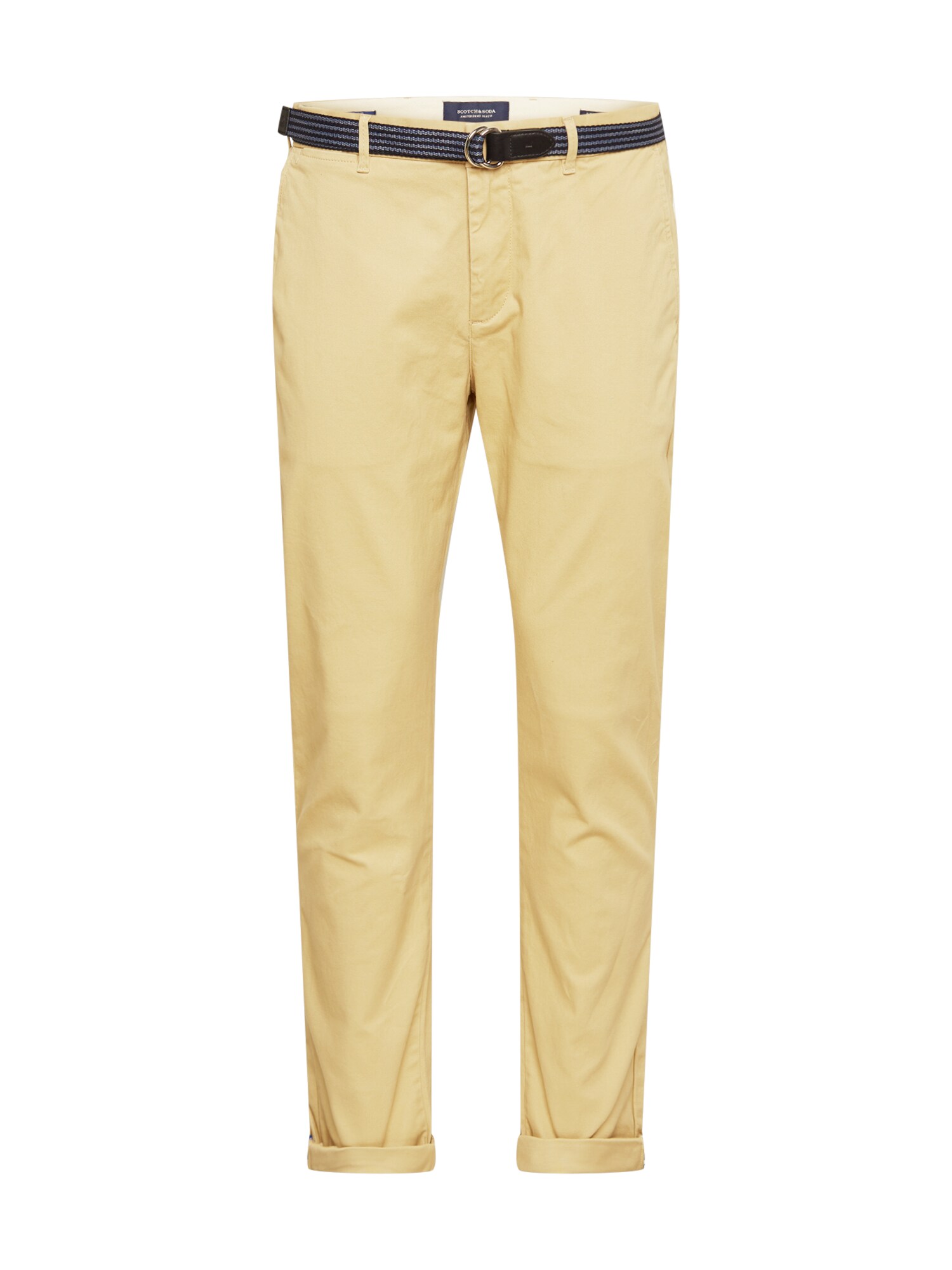 SCOTCH & SODA Chino stiliaus kelnės 'Stuart'  šviesiai geltona / melsvai pilka / juoda
