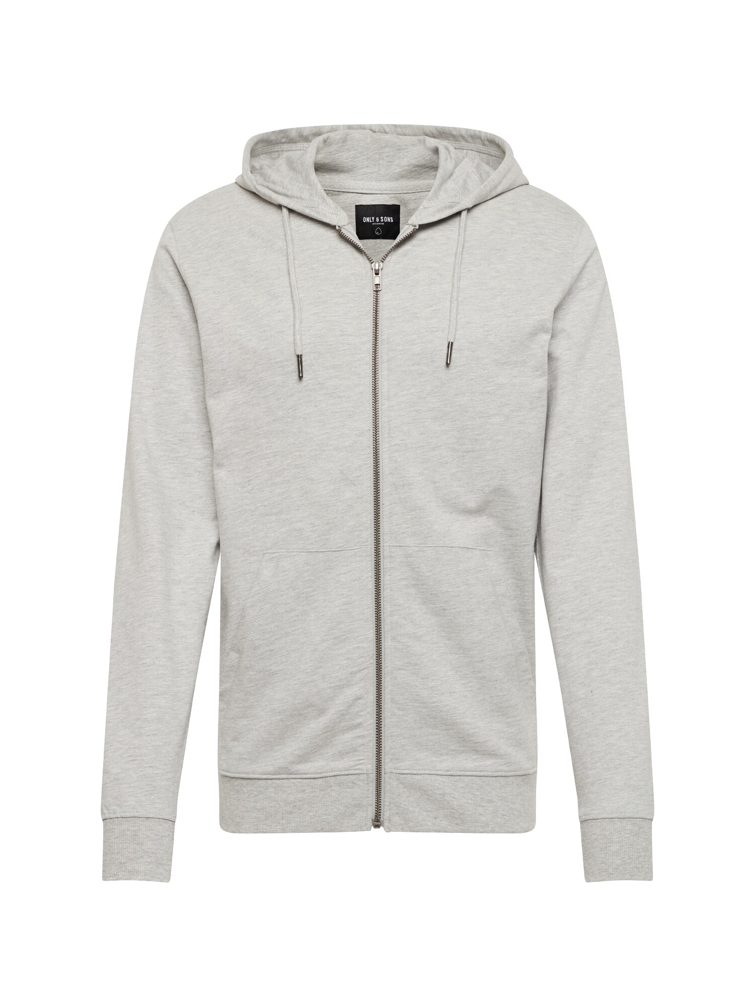 Only Sons Heren Sweatvest Onsbasic Sweat Zip Hoodie Ubrushed Noos Lichtgrijs only sons kopen in de aanbieding
