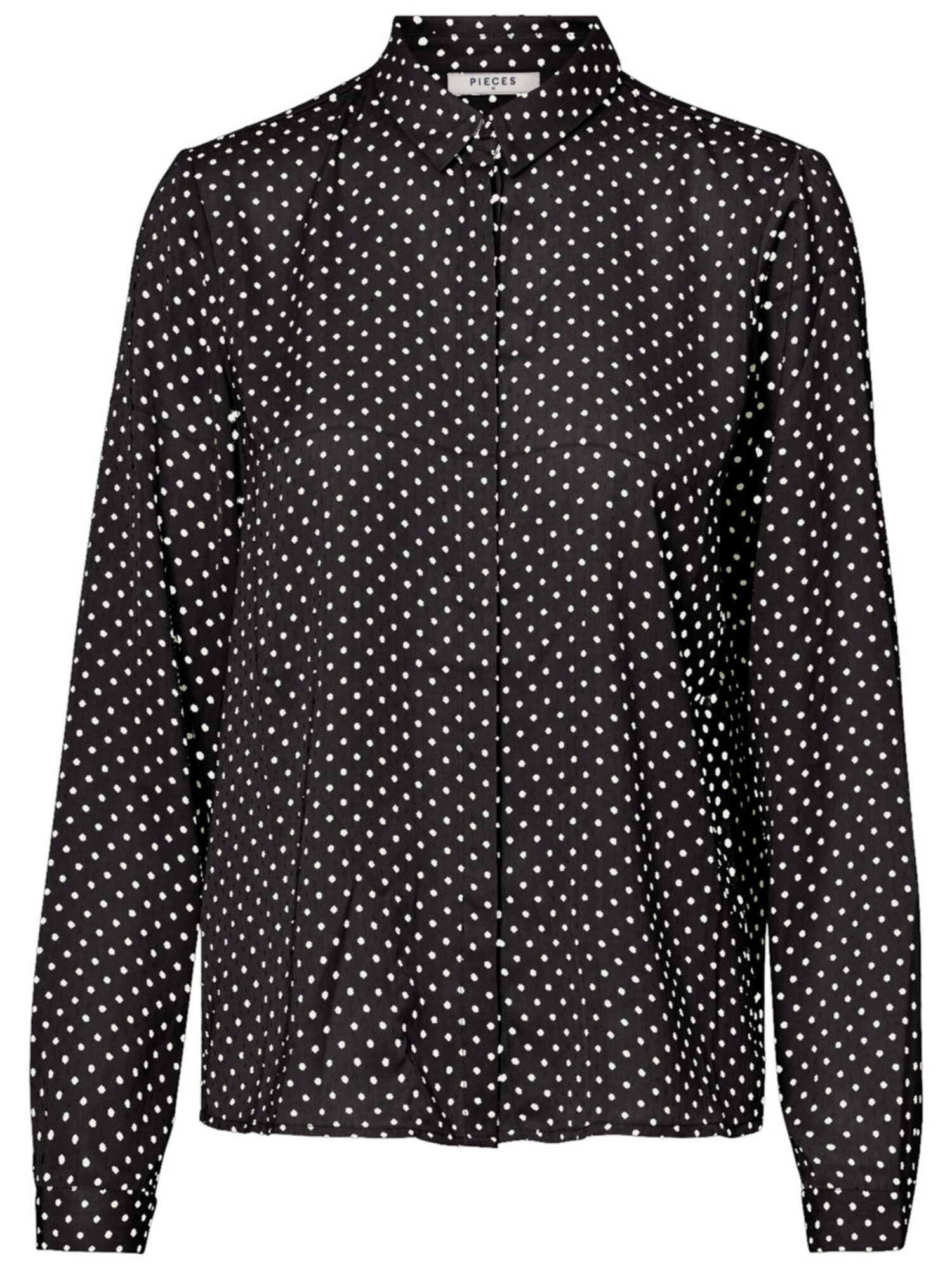 Pieces Dames Blouse Zwart Wit pieces kopen in de aanbieding