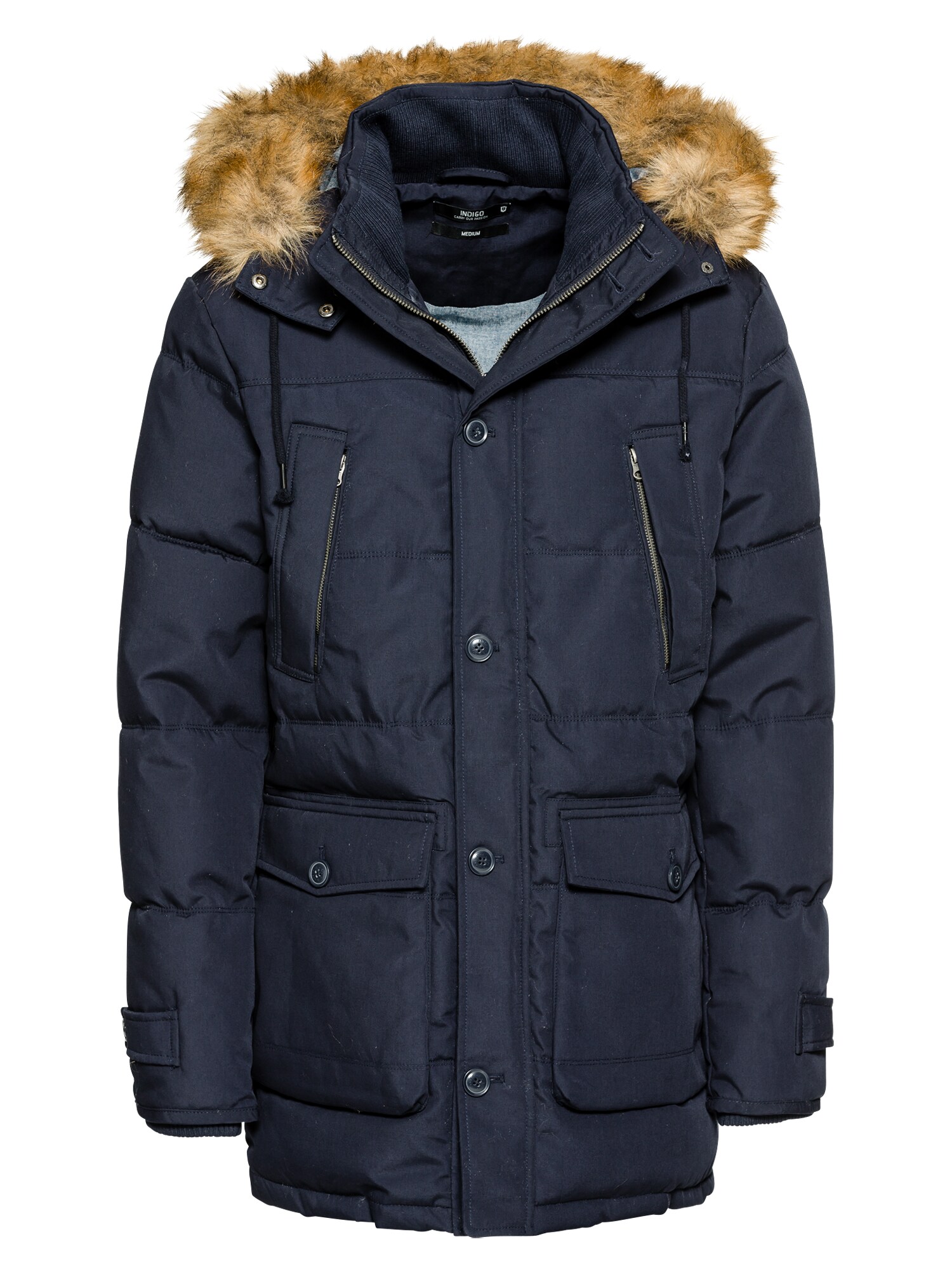 Indicode Jeans Heren Winterparka Brayan Navy indicode jeans kopen in de aanbieding