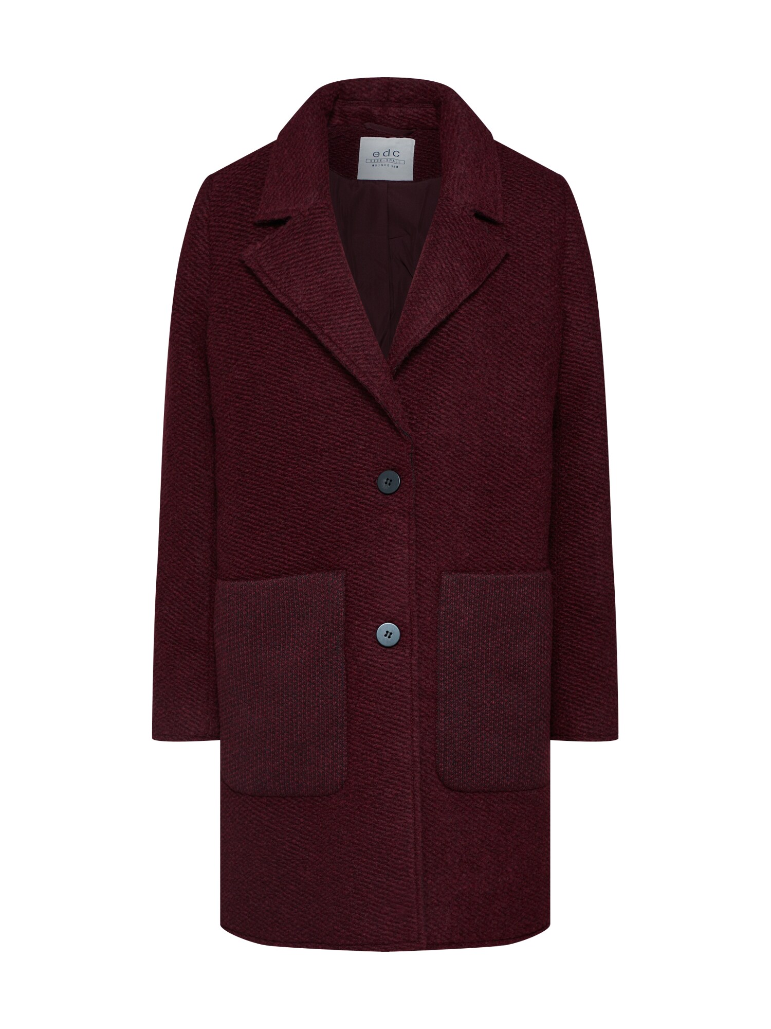 Edc By Esprit Dames Wintermantel Knitted Wool Bordeaux edc by esprit kopen in de aanbieding