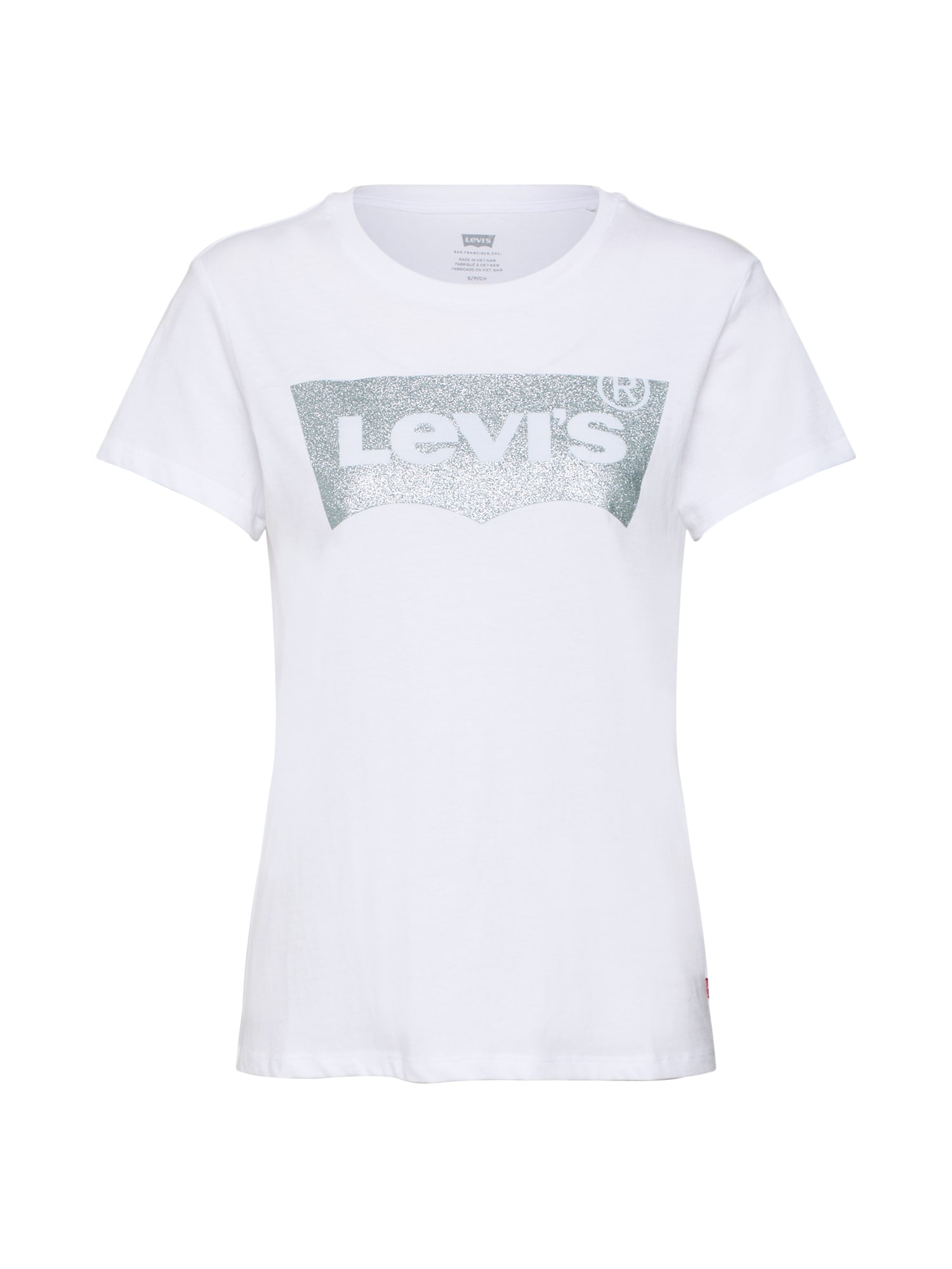 LEVI'S Тениска  сребърно / бяло