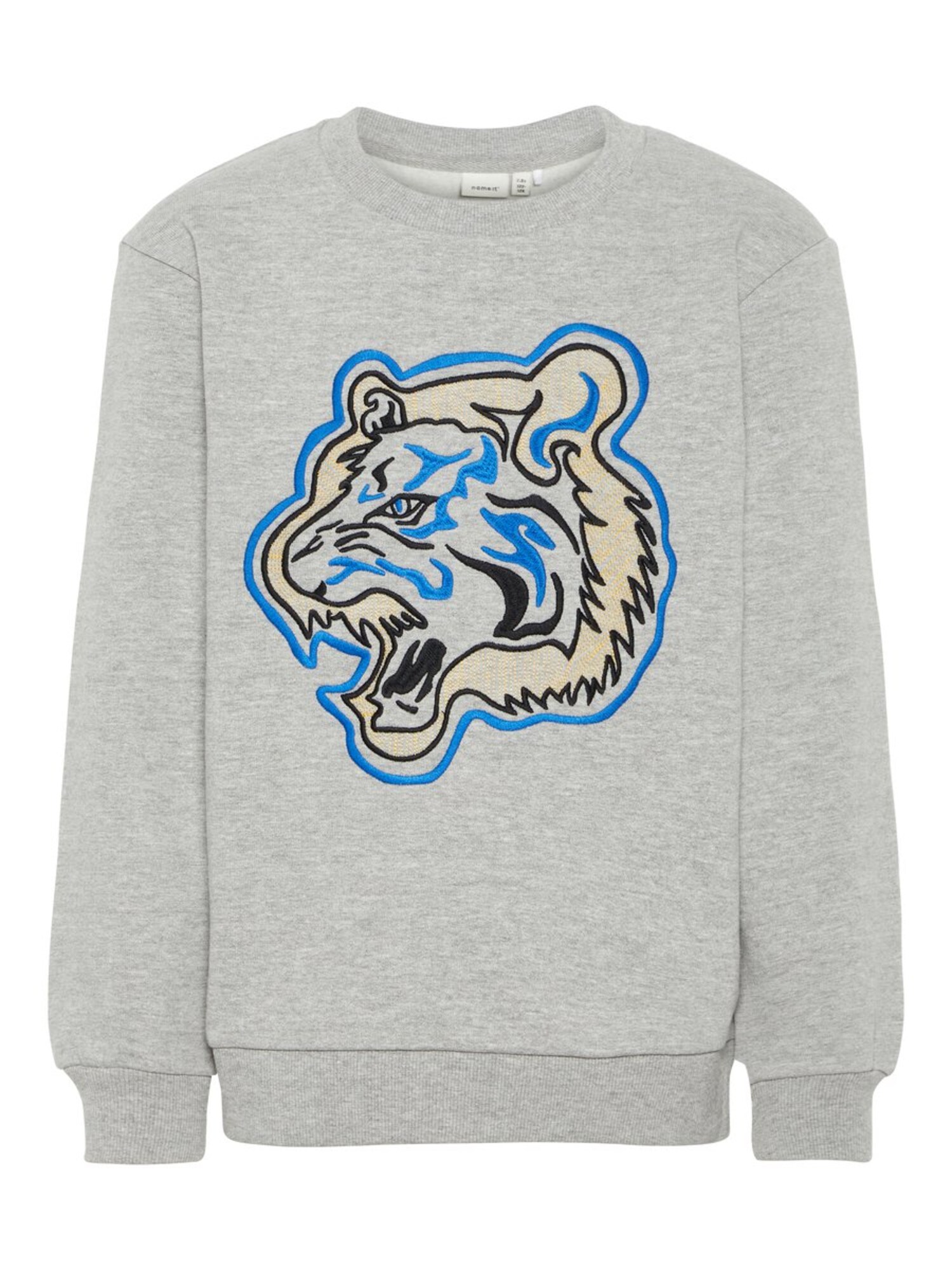 Name It Jongens Sweatshirt Blauw Geel Grijs Gemeleerd Zwart name it kopen in de aanbieding