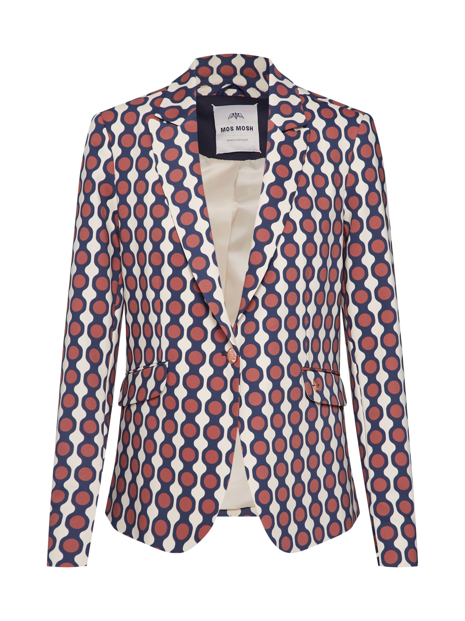 Mos Mosh Dames Blazers Blake Mekko Blazer Creme Bruin Zwart mos mosh kopen in de aanbieding