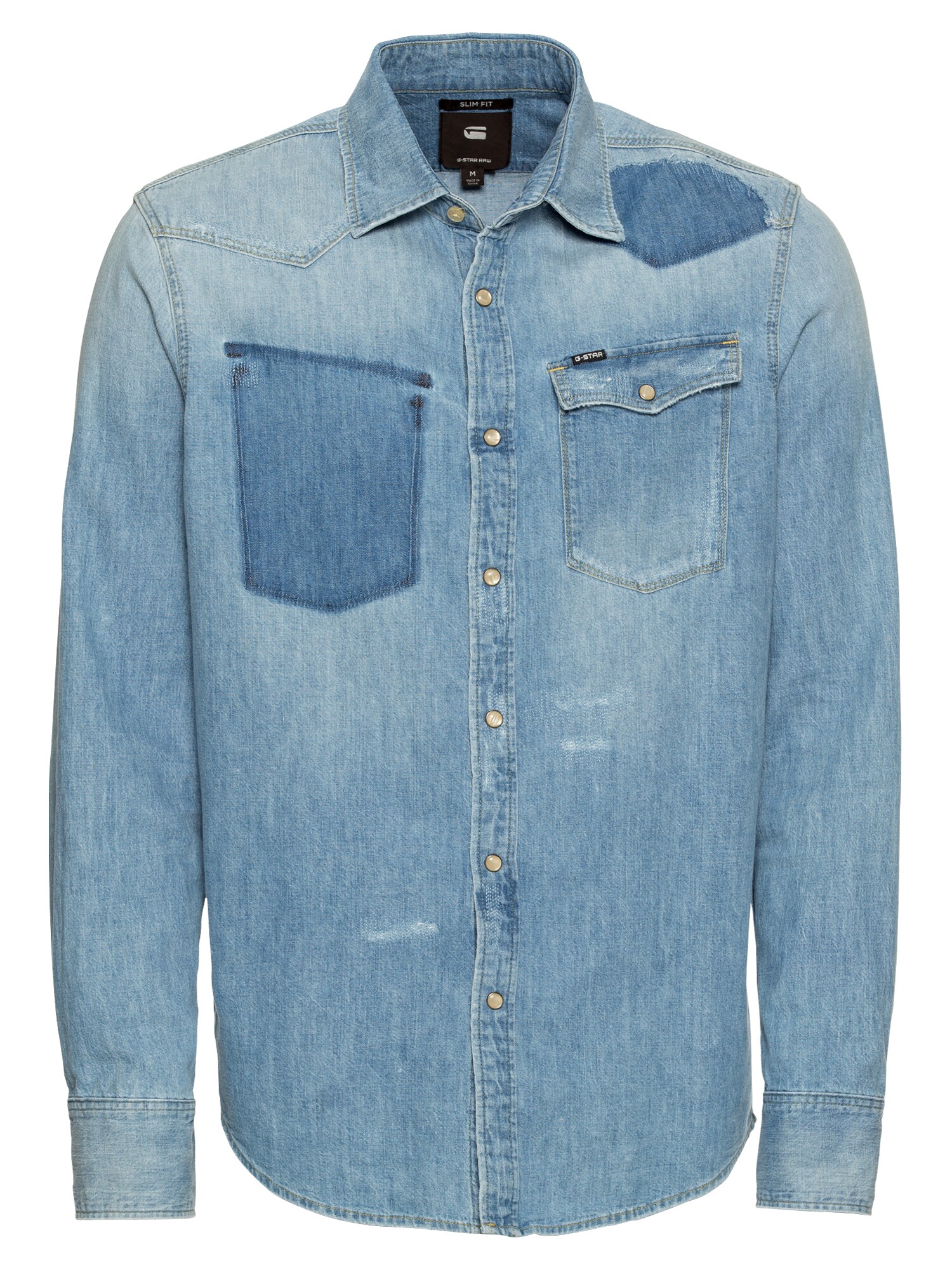 Gstar G Star Raw Heren Overhemd 3301 Slim Shirt Ls Blauw Denim gstar kopen in de aanbieding