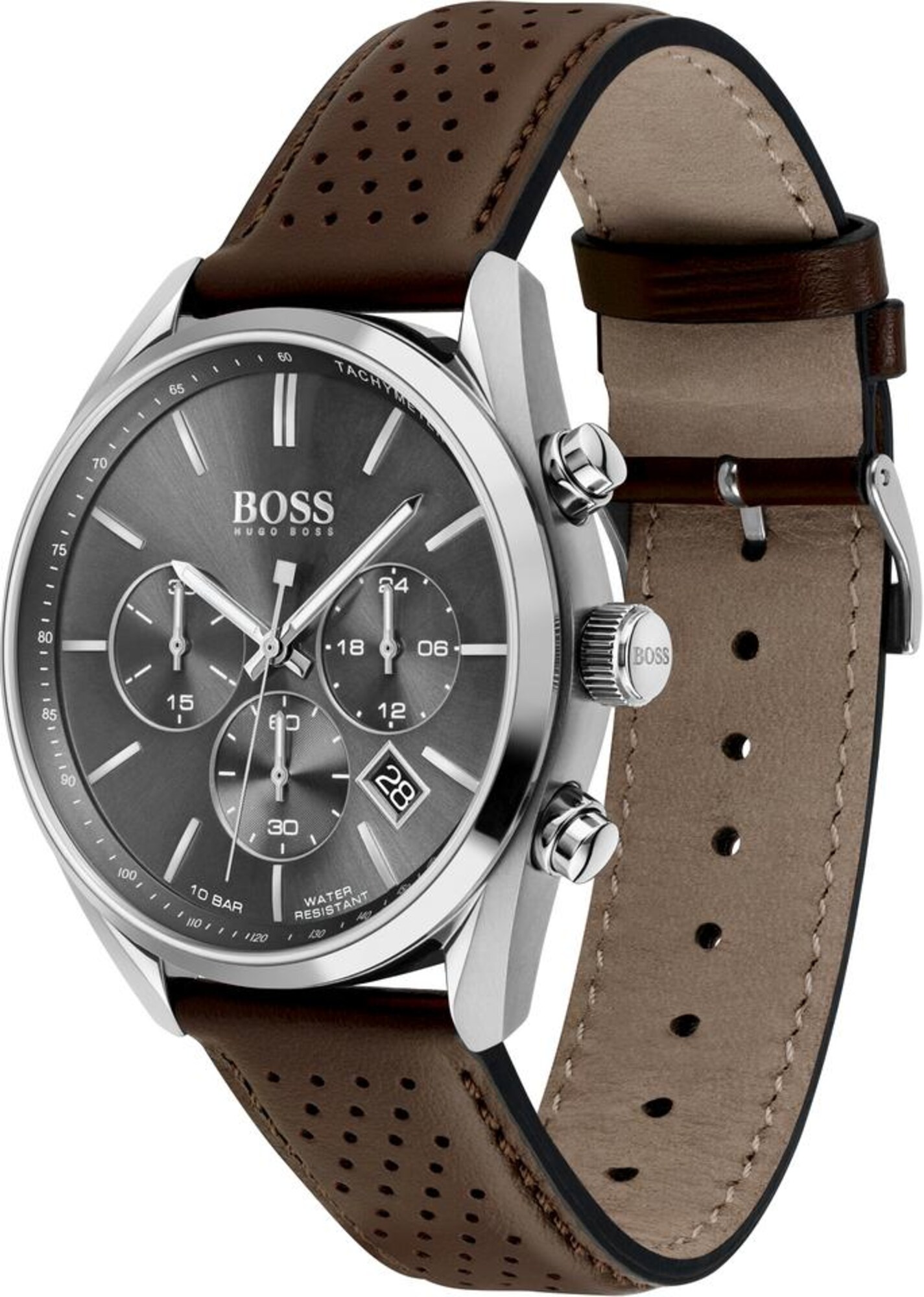 BOSS Analoginis (įprastinio dizaino) laikrodis 'CHAMPION'  tamsiai ruda / sidabrinė