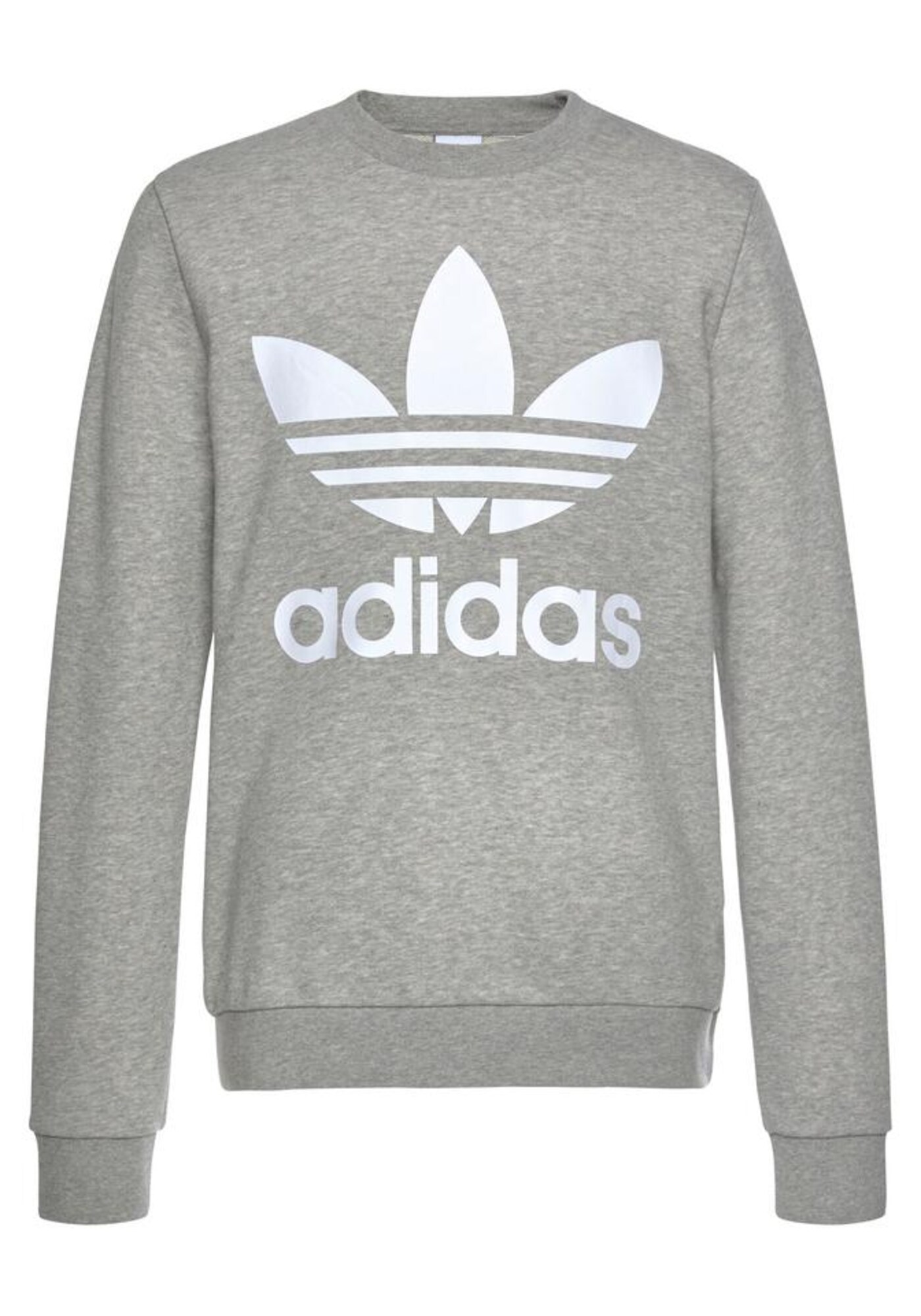 ADIDAS ORIGINALS Megztinis be užsegimo 'Trefoil Crew'  margai pilka / balta