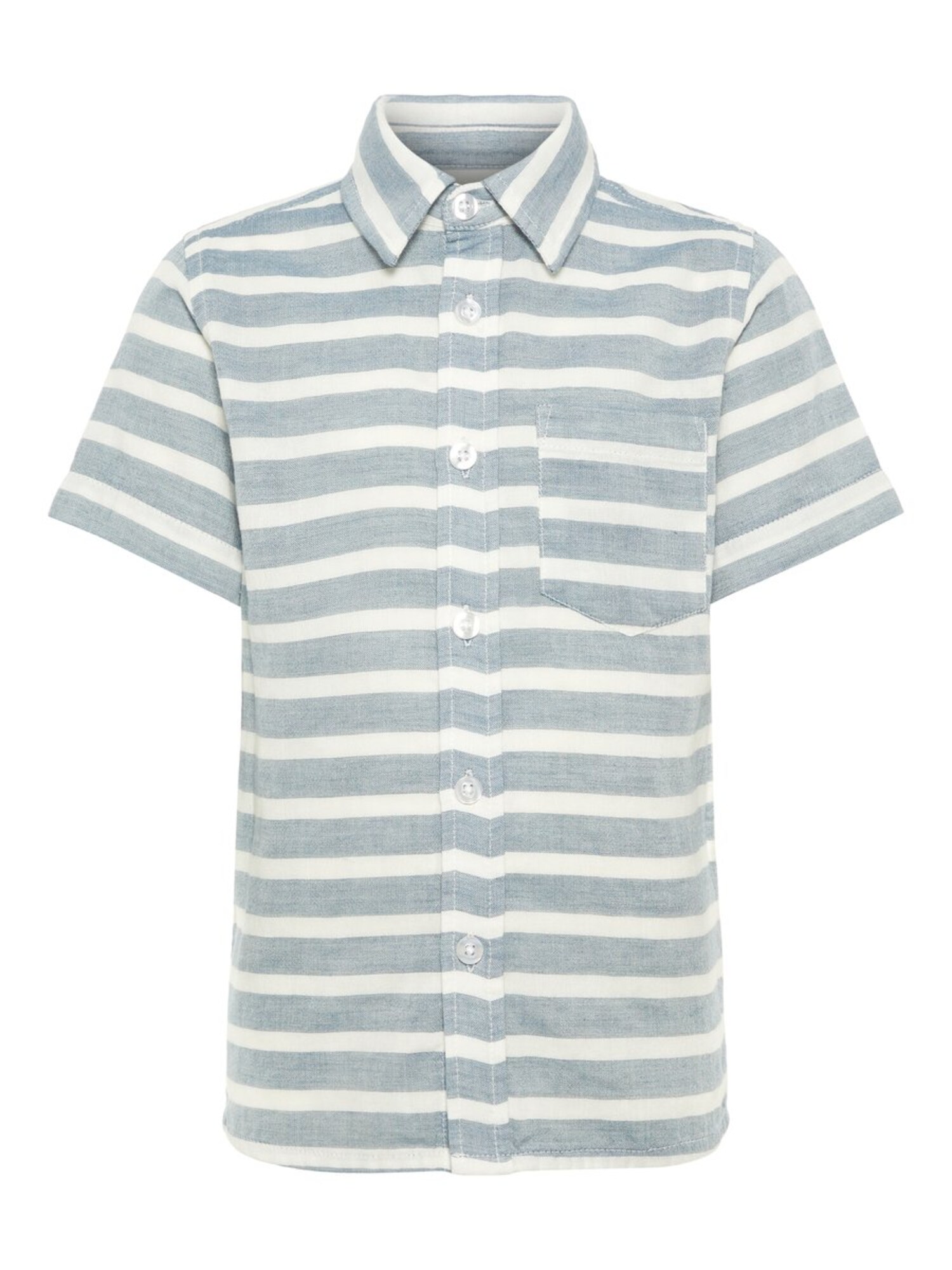 Name It Jongens Overhemd Duifblauw Wit name it kopen in de aanbieding