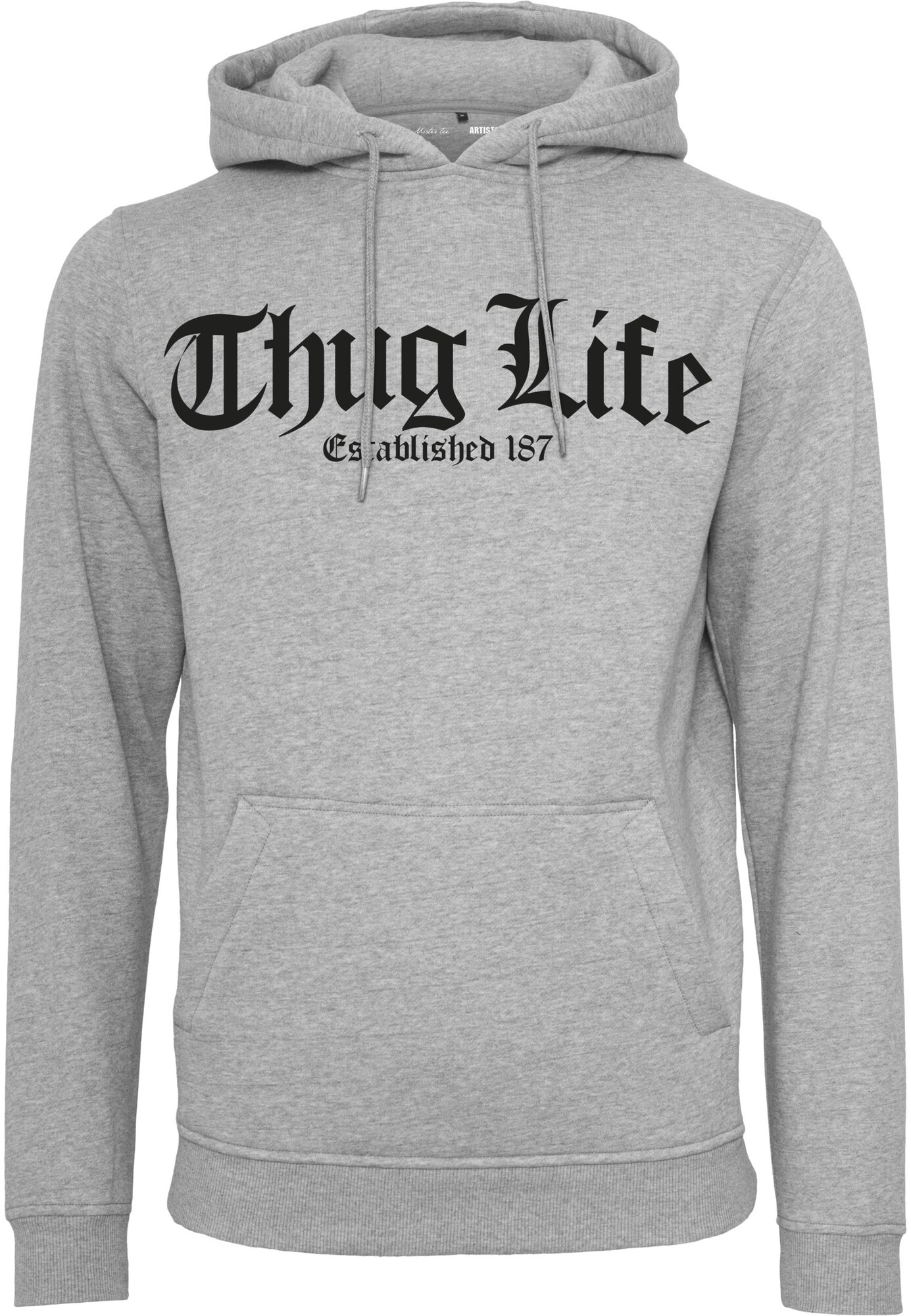 Mister Tee Megztinis be užsegimo 'Thug Life Old English'  juoda / margai pilka