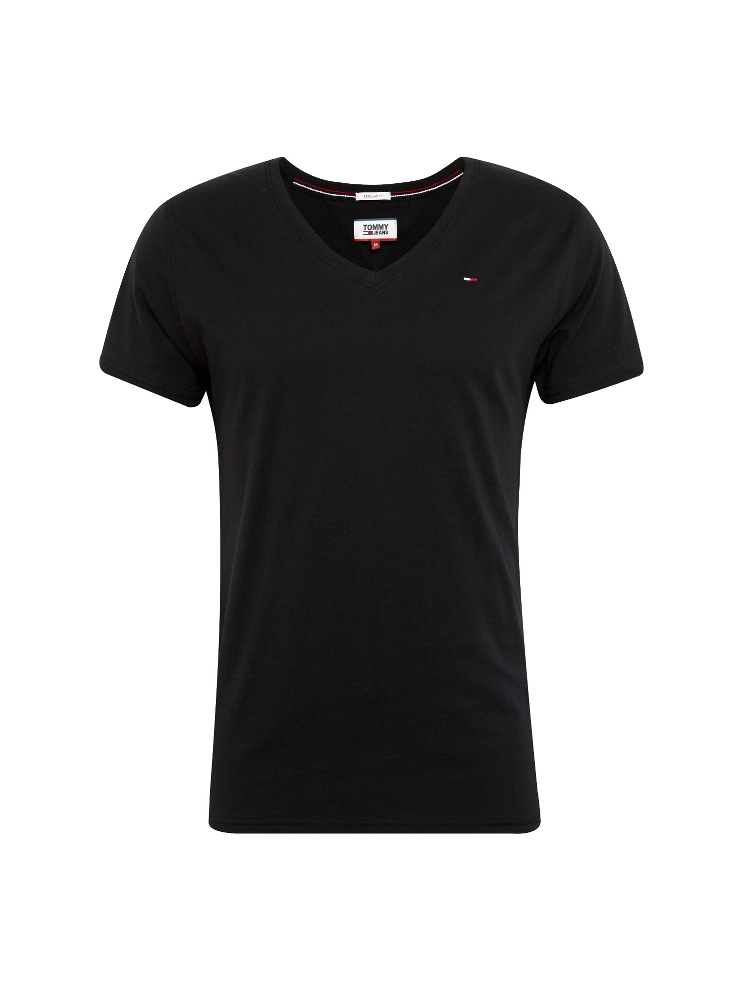 Tommy Jeans Marškinėliai 'TJM ORIGINAL JERSEY V NECK TEE'  juoda
