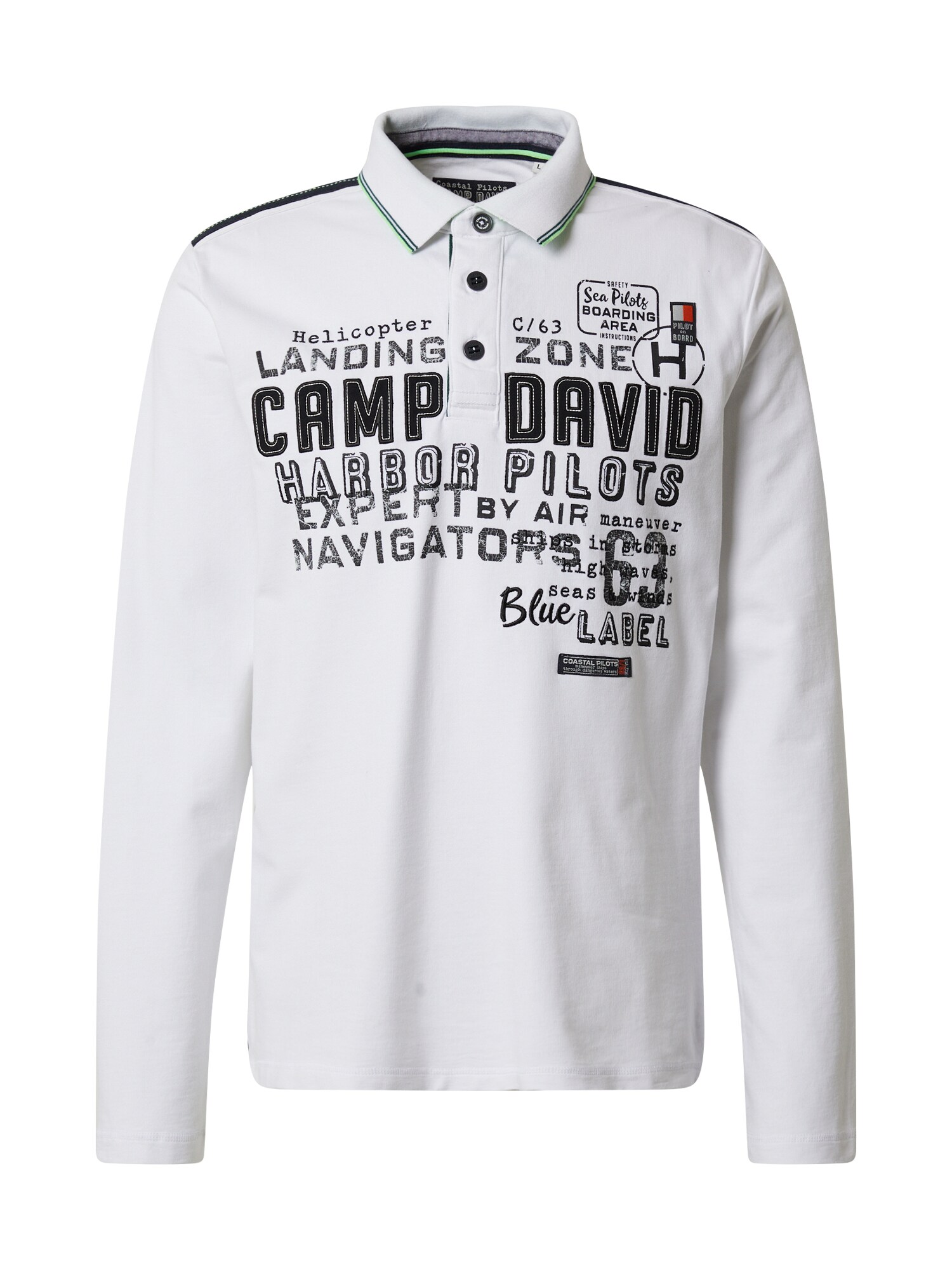 CAMP DAVID Marškinėliai  juoda / balta