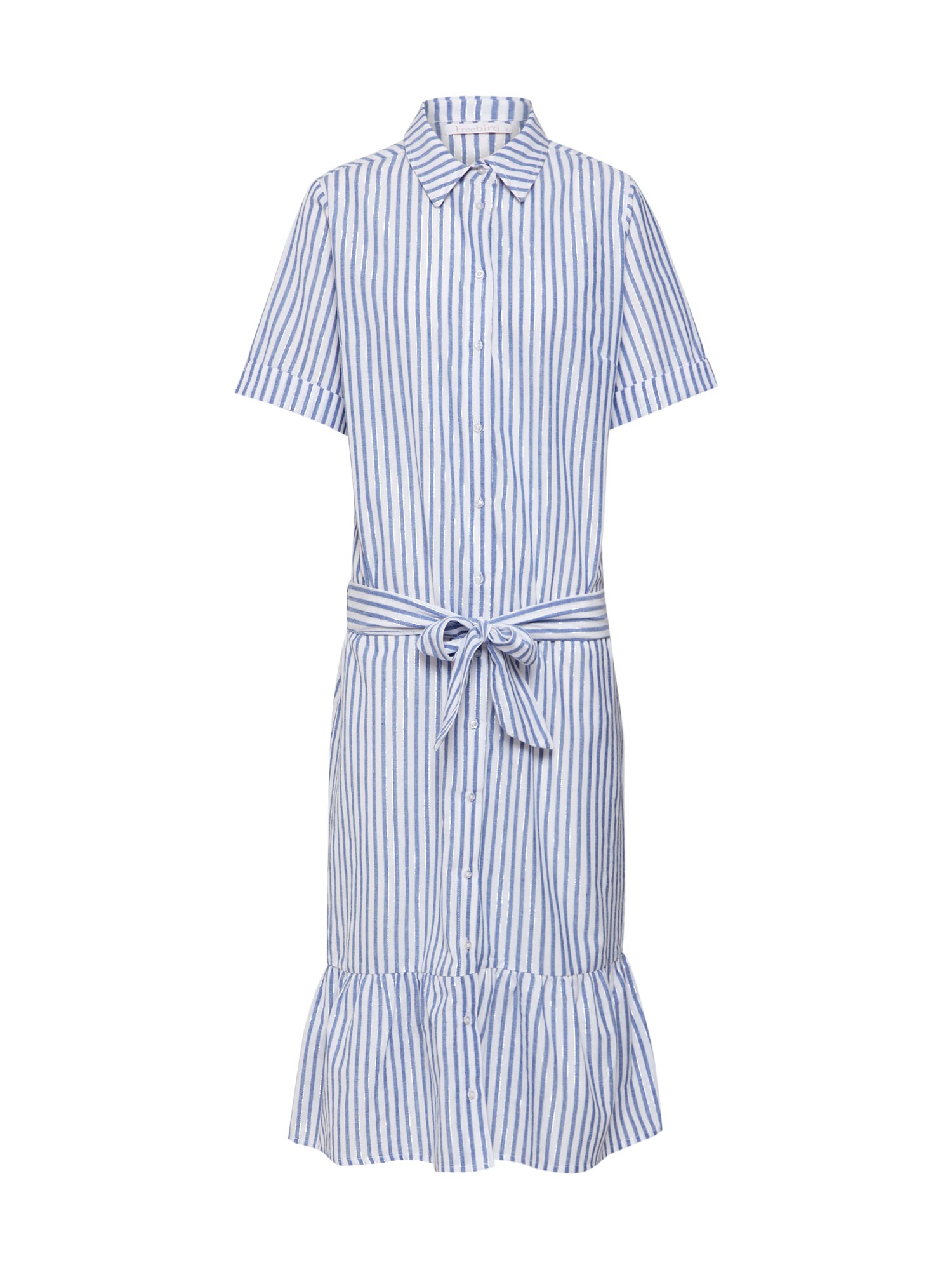 Freebird Dames Blousejurk Dress Lichtblauw Wit freebird kopen in de aanbieding