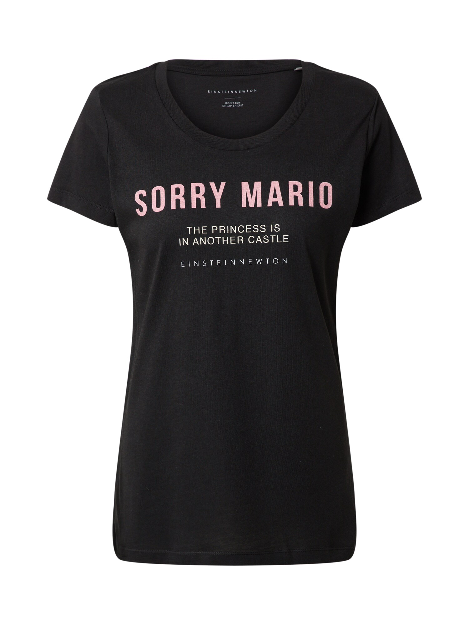 EINSTEIN & NEWTON Marškinėliai 'Sorry Mario'  rožinė / juoda