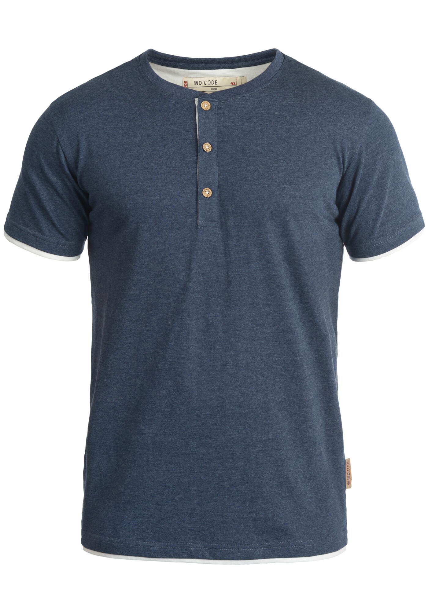 INDICODE JEANS Camiseta 'Tony'  azul oscuro / blanco