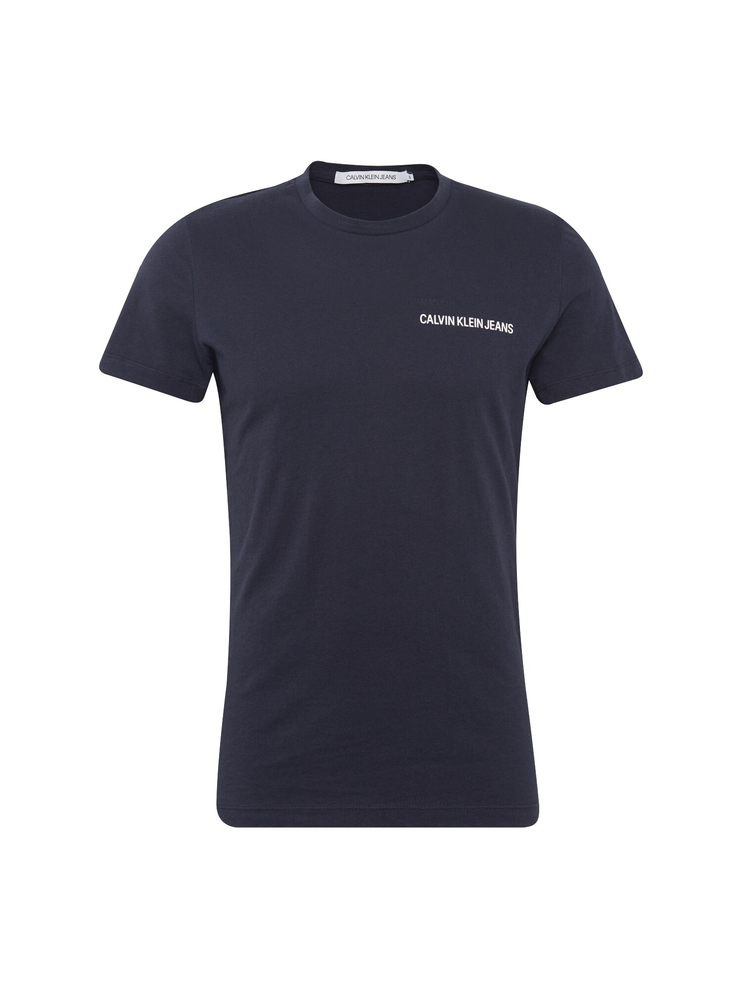 Calvin Klein Jeans Heren Shirt Small Instit Logo Chest Tee Nachtblauw calvin klein jeans kopen in de aanbieding