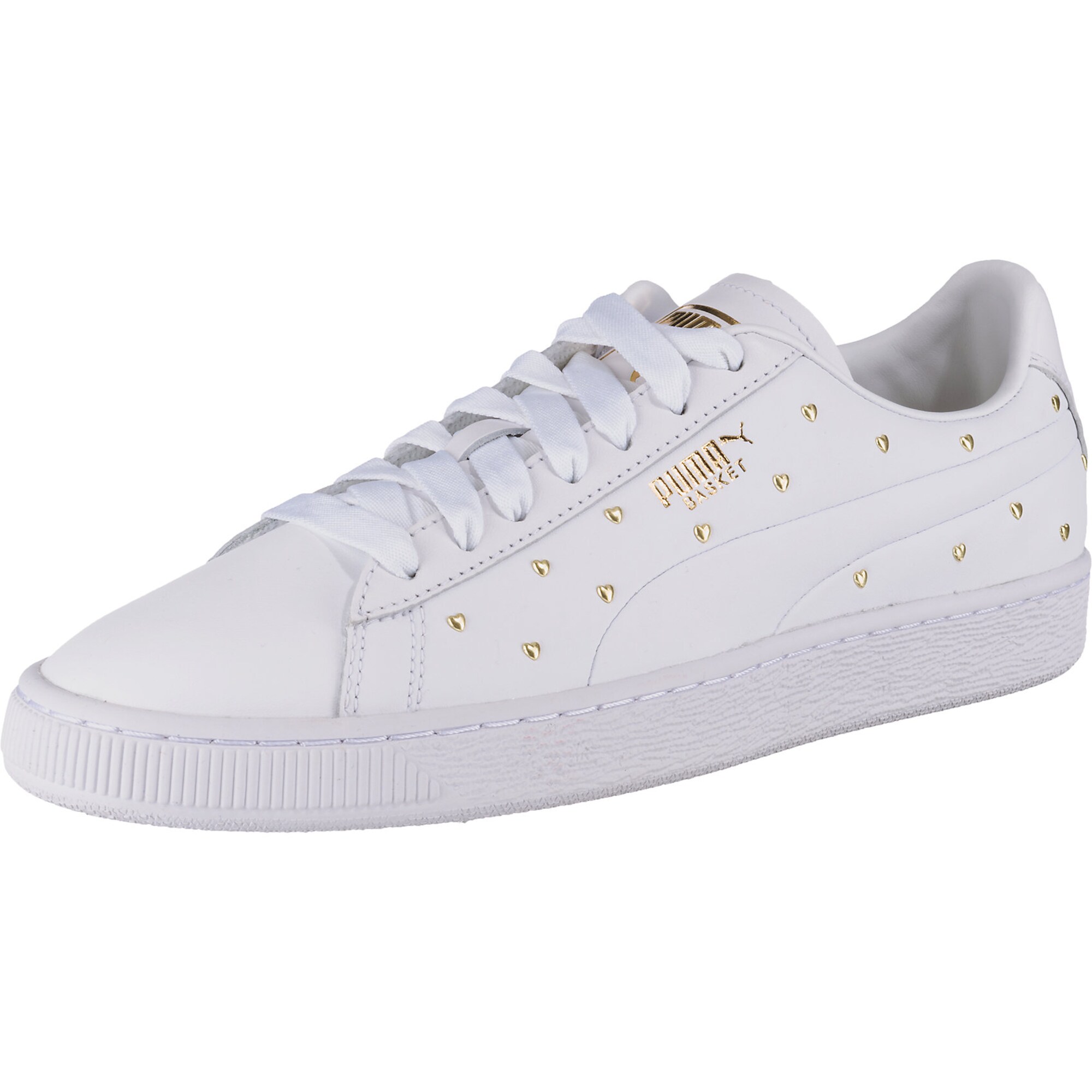 Puma Dames Sneakers Laag Basket Studs Goud Wit puma kopen in de aanbieding