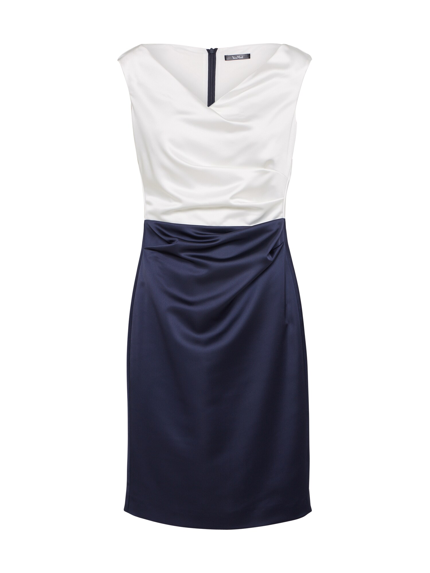 Vera Mont Dames Cocktailjurk Creme Donkerblauw vera mont kopen in de aanbieding