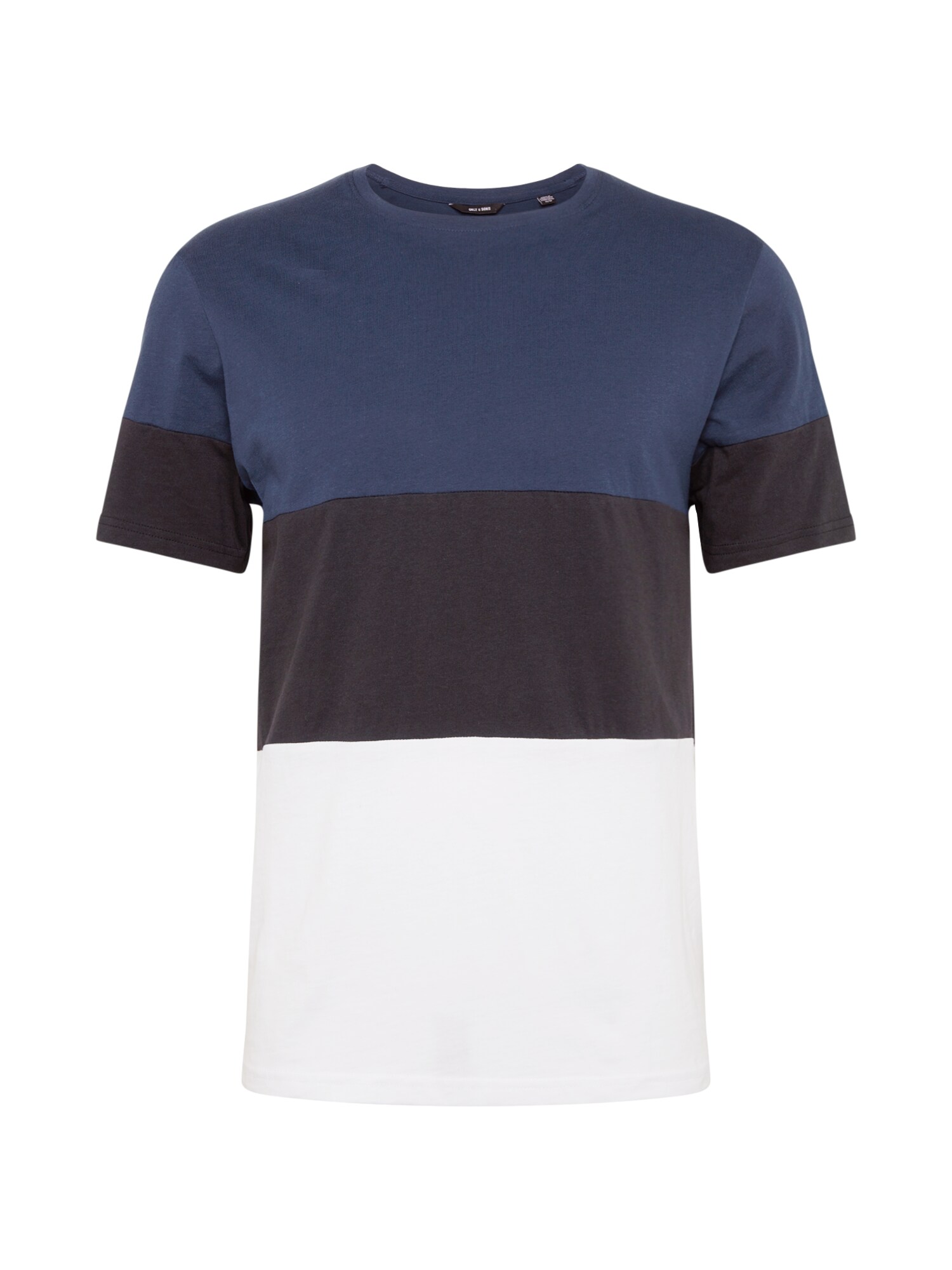 Only & Sons Marškinėliai 'NEWBAILEY'  balta / tamsiai mėlyna / ultramarino mėlyna (skaidri)