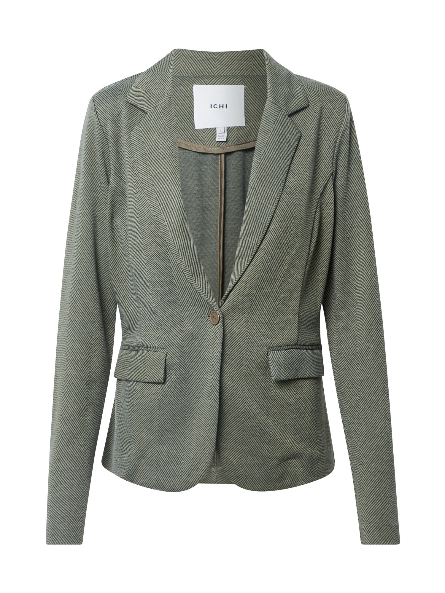 ICHI Blazer švarkas 'KATE HERRINGBONE'  įdegio spalva / balta