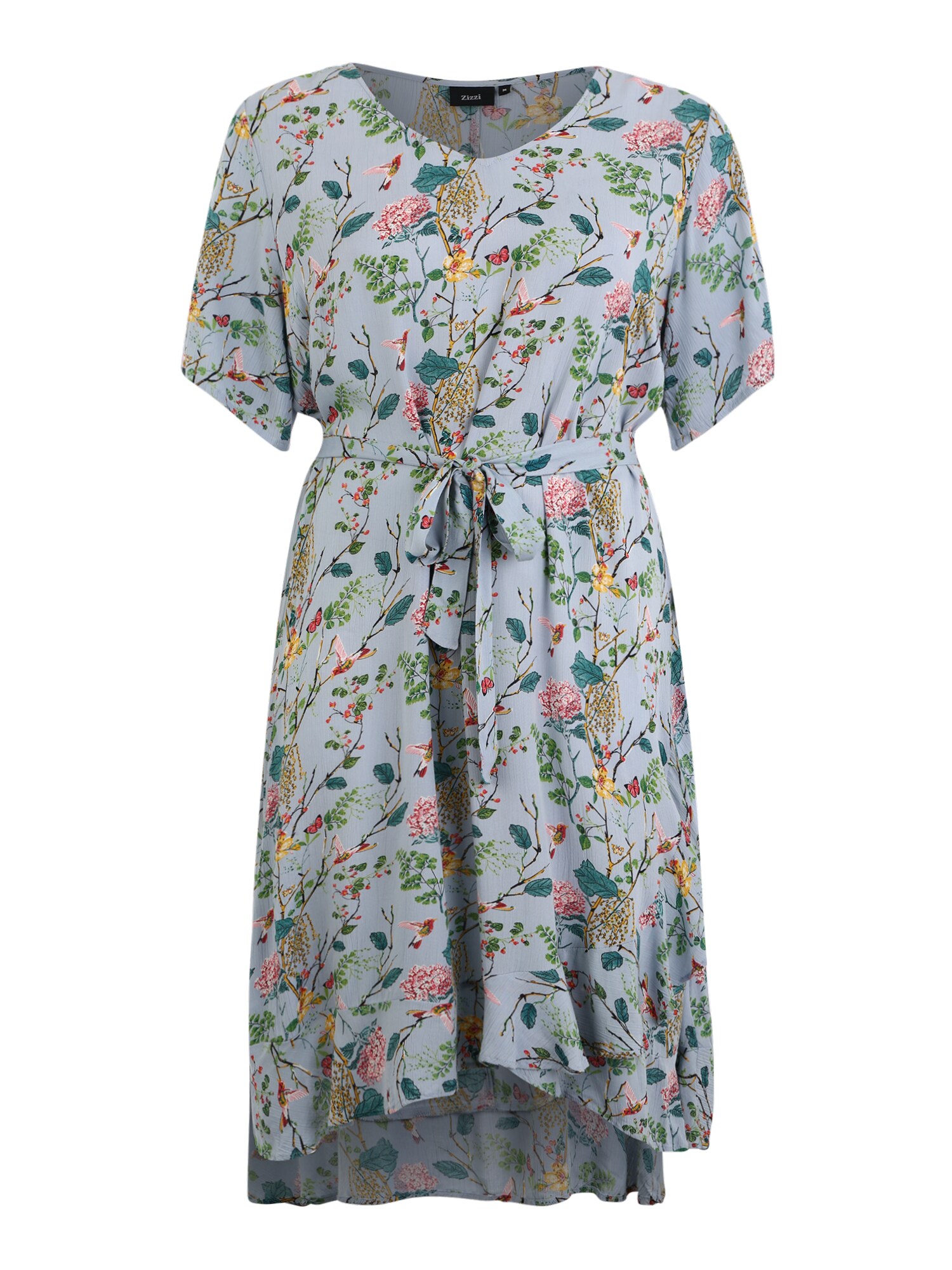 Zizzi Dames Jurk Vcigga Lichtblauw Gemengde Kleuren zizzi kopen in de aanbieding