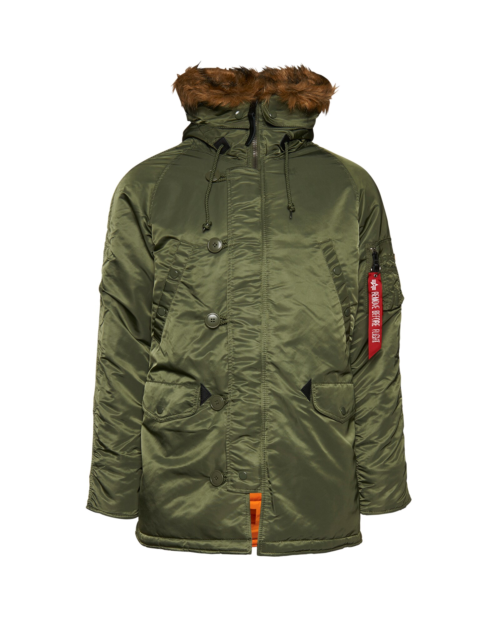 ALPHA INDUSTRIES Zimná bunda 'N3B VF 59'  olivová / oranžová