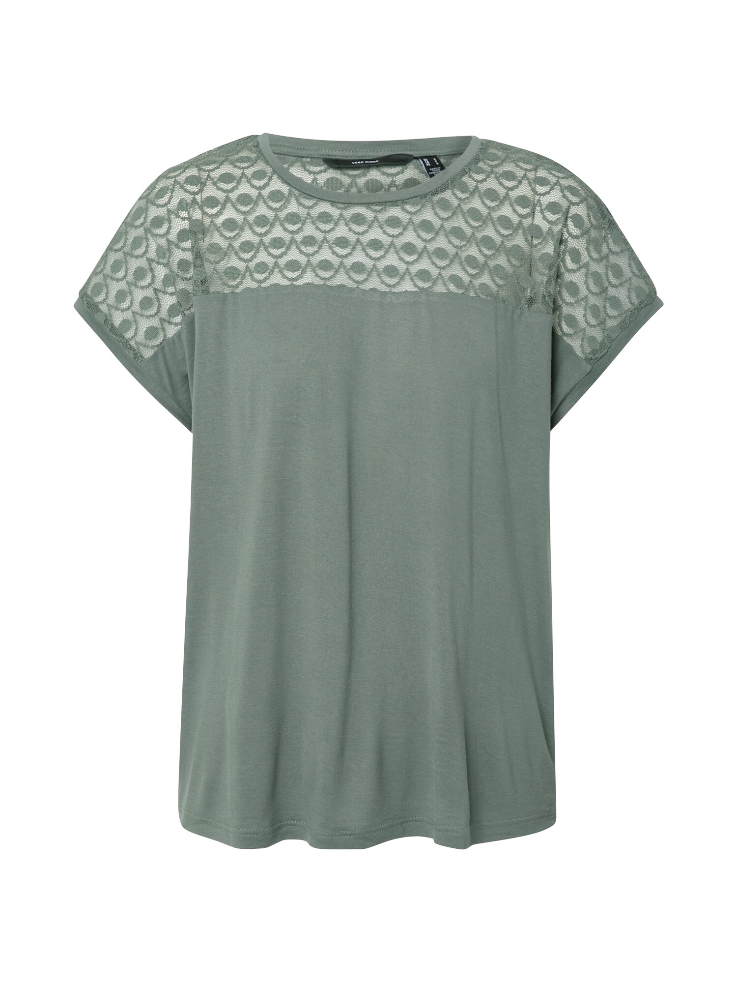 VERO MODA Marškinėliai 'VMSOFIA SS LACE TOP GA NOOS'  žalia