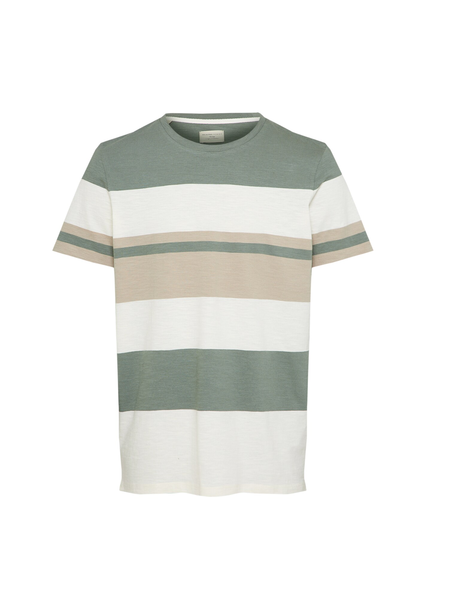 SELECTED HOMME Shirt beige / creme / grün