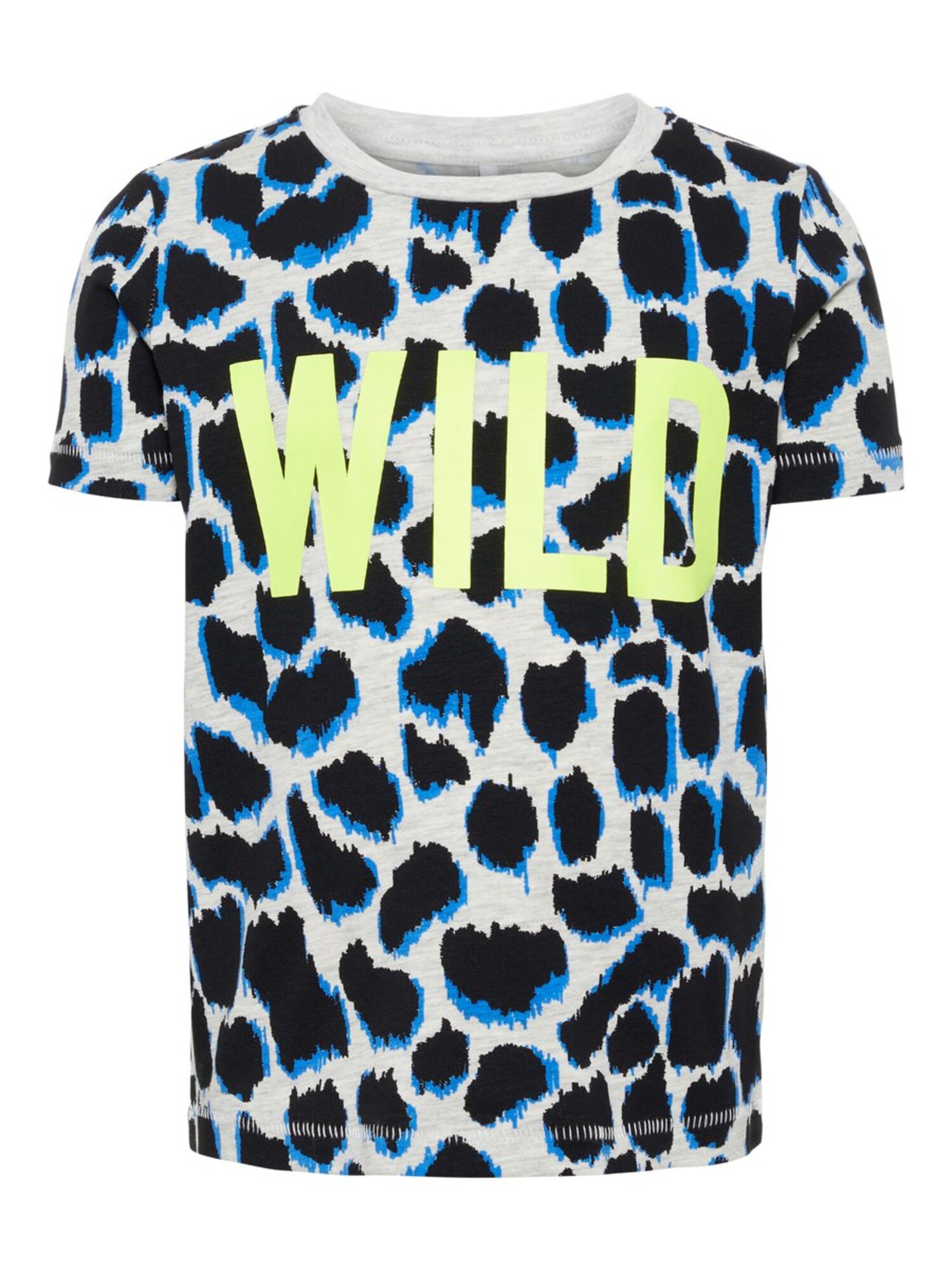 Name It Jongens Shirt Blauw Grijs Gemeleerd Neongroen Zwart name it kopen in de aanbieding