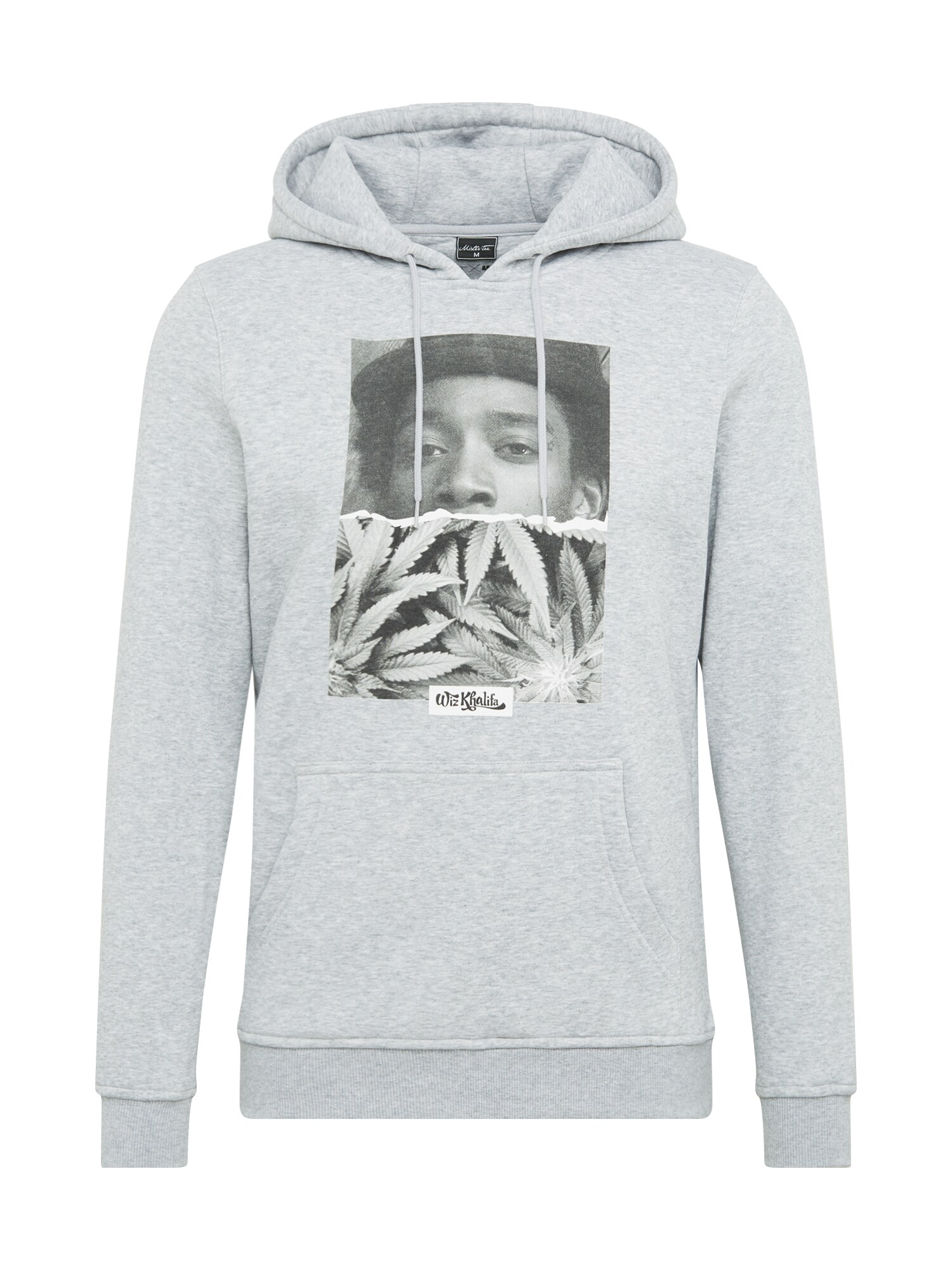 Mister Tee Megztinis be užsegimo 'Wiz Khalifa Half Face'  balta / juoda / margai pilka