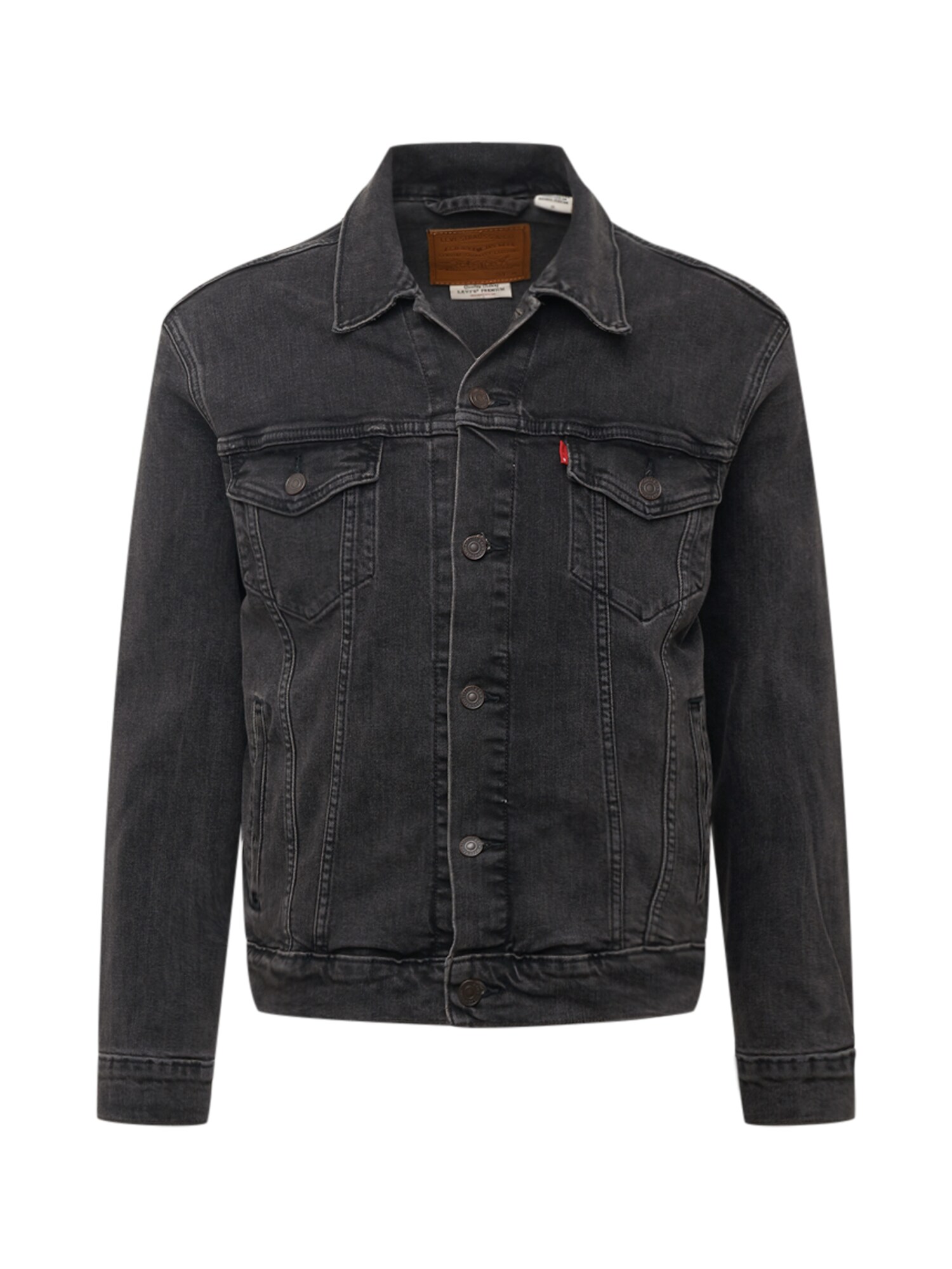 LEVI'S Demisezoninė striukė 'THE TRUCKER'  juodo džinso spalva