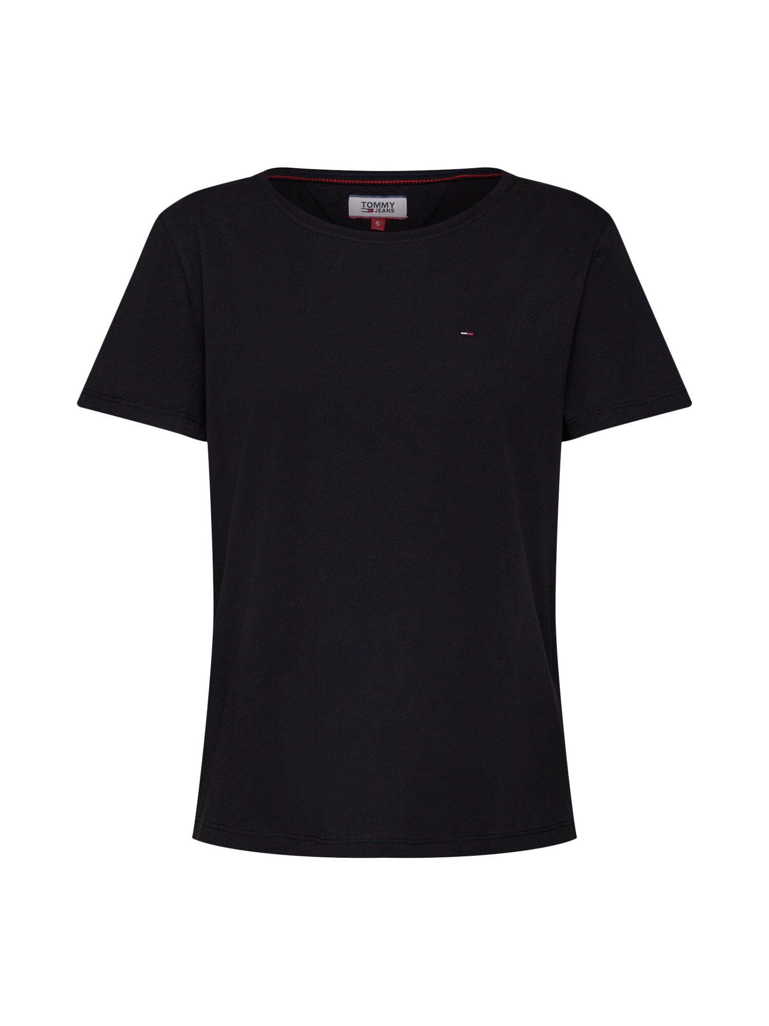 Tommy Jeans Dames Shirt Tjw Soft Jersey Tee Zwart tommy jeans kopen in de aanbieding