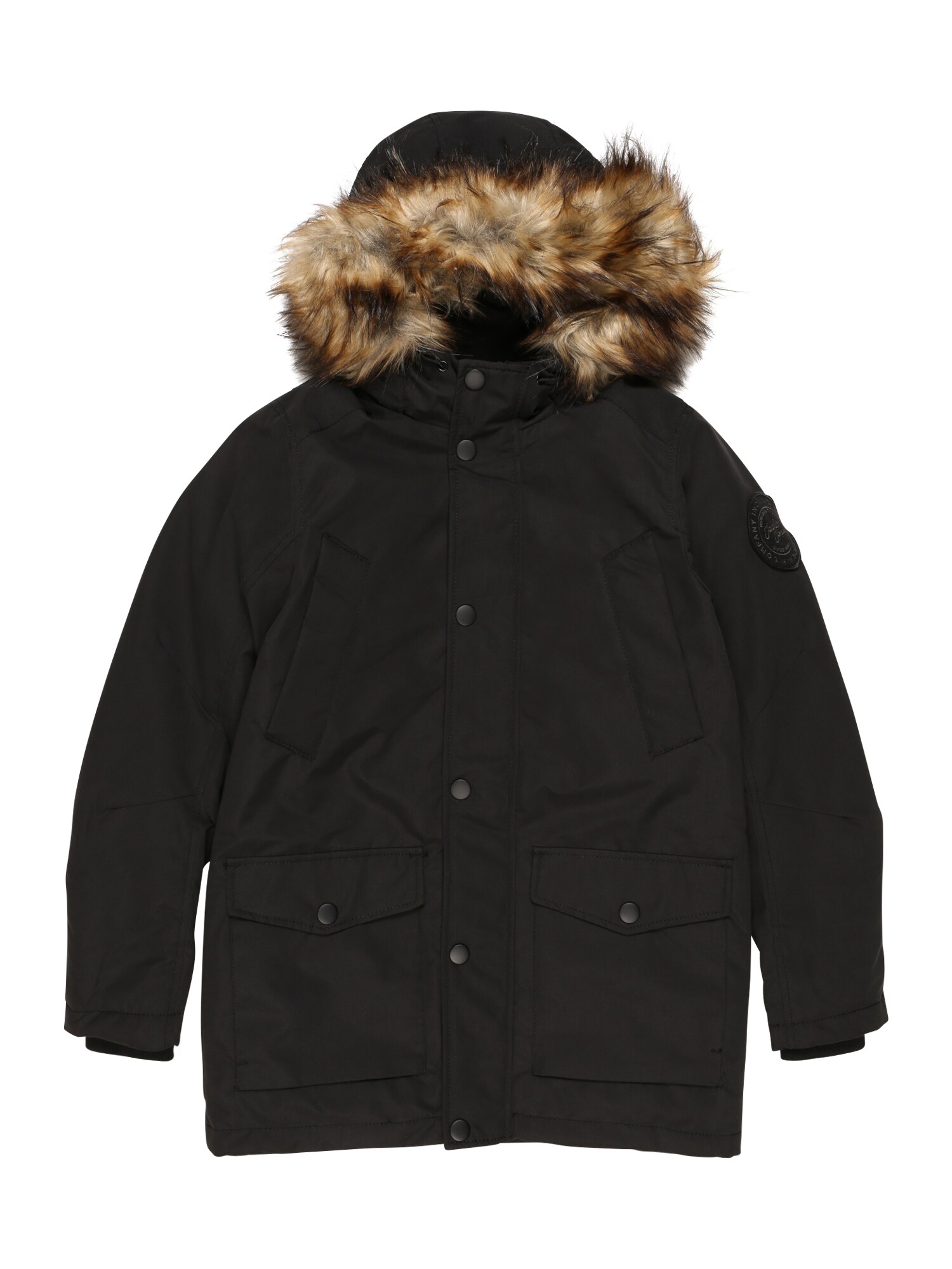 Jack & Jones Junior Žieminė striukė 'SKY'  juoda / šviesiai ruda
