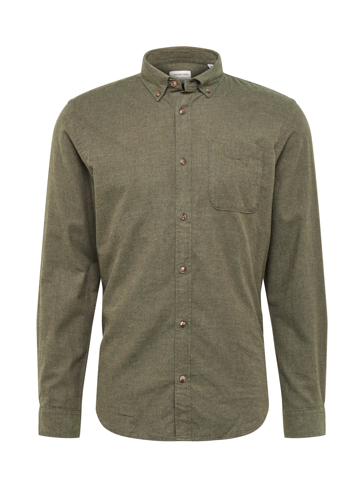 JACK & JONES Dalykiniai marškiniai  rusvai žalia